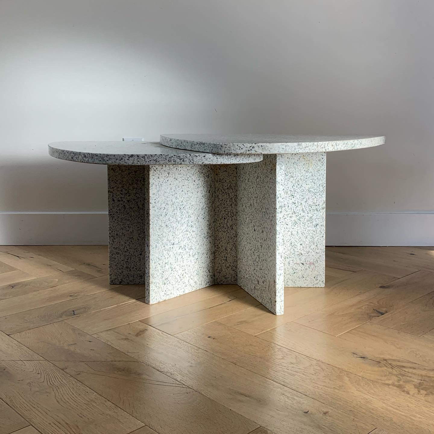 Late 20th Century Willy Ballez Signed Granite Side Table, circa 1976