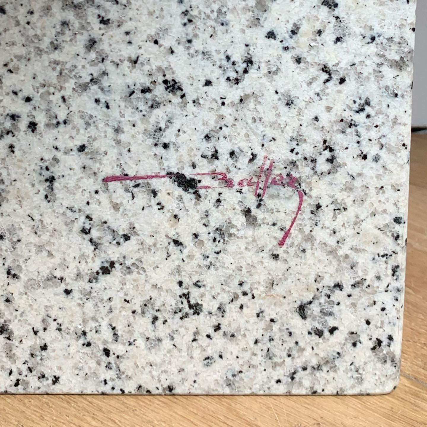 Willy Ballez Signed Granite Side Table, circa 1976 1