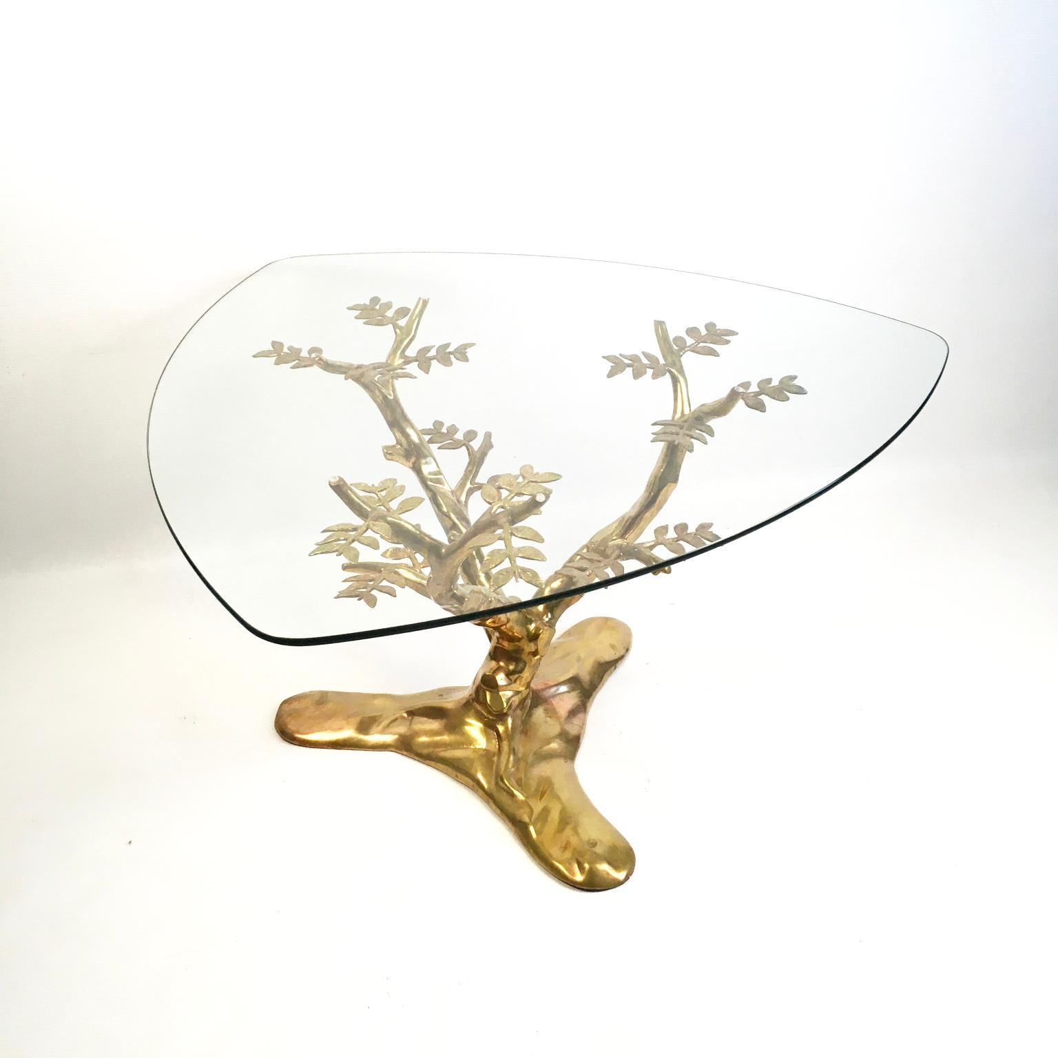 1970s Willy Daro Brass and Glass Tree Coffee Table, Belgium 6
