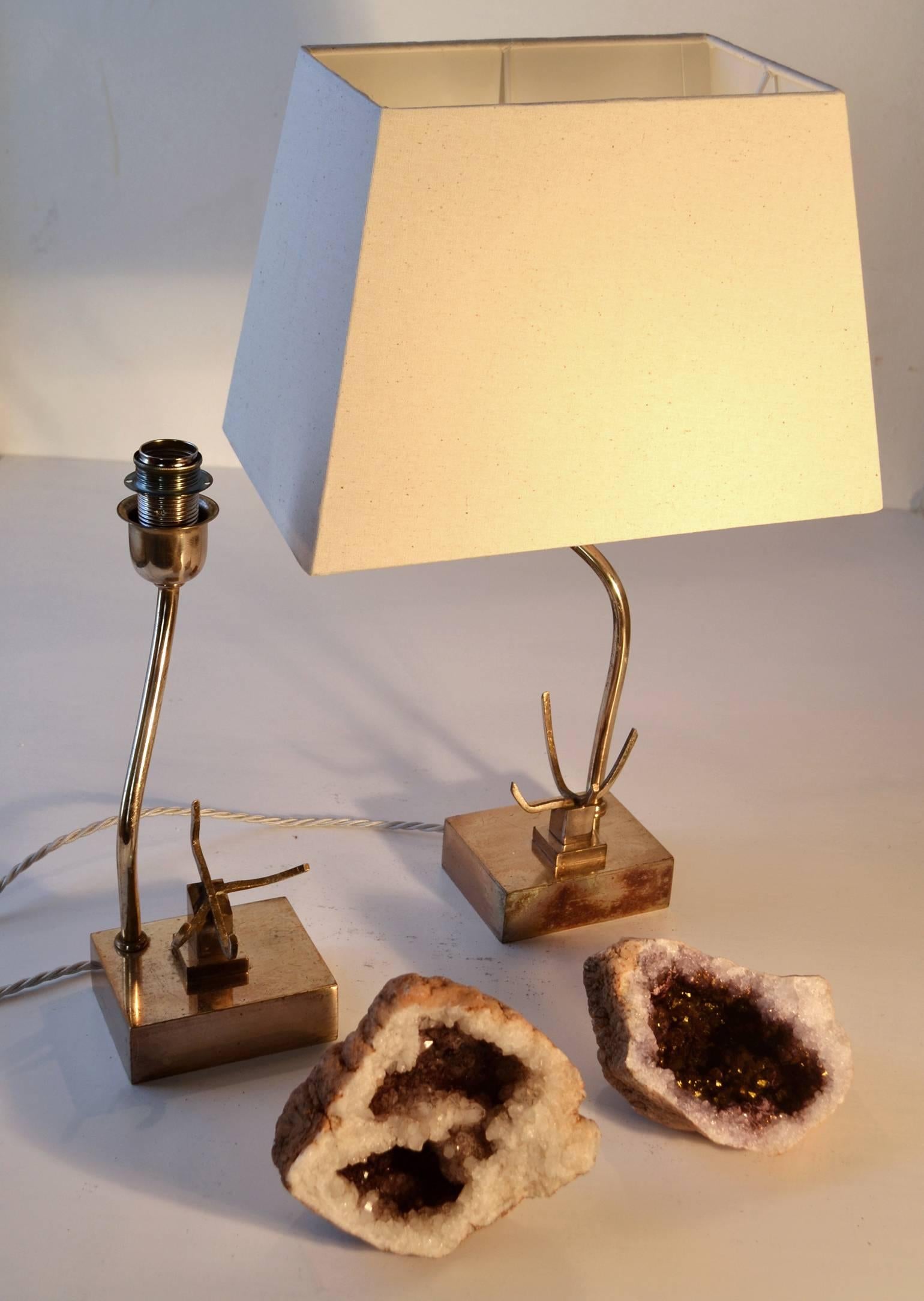 1970s Willy Daro Pair of Table Lamps with Amethyst Sculptures 3
