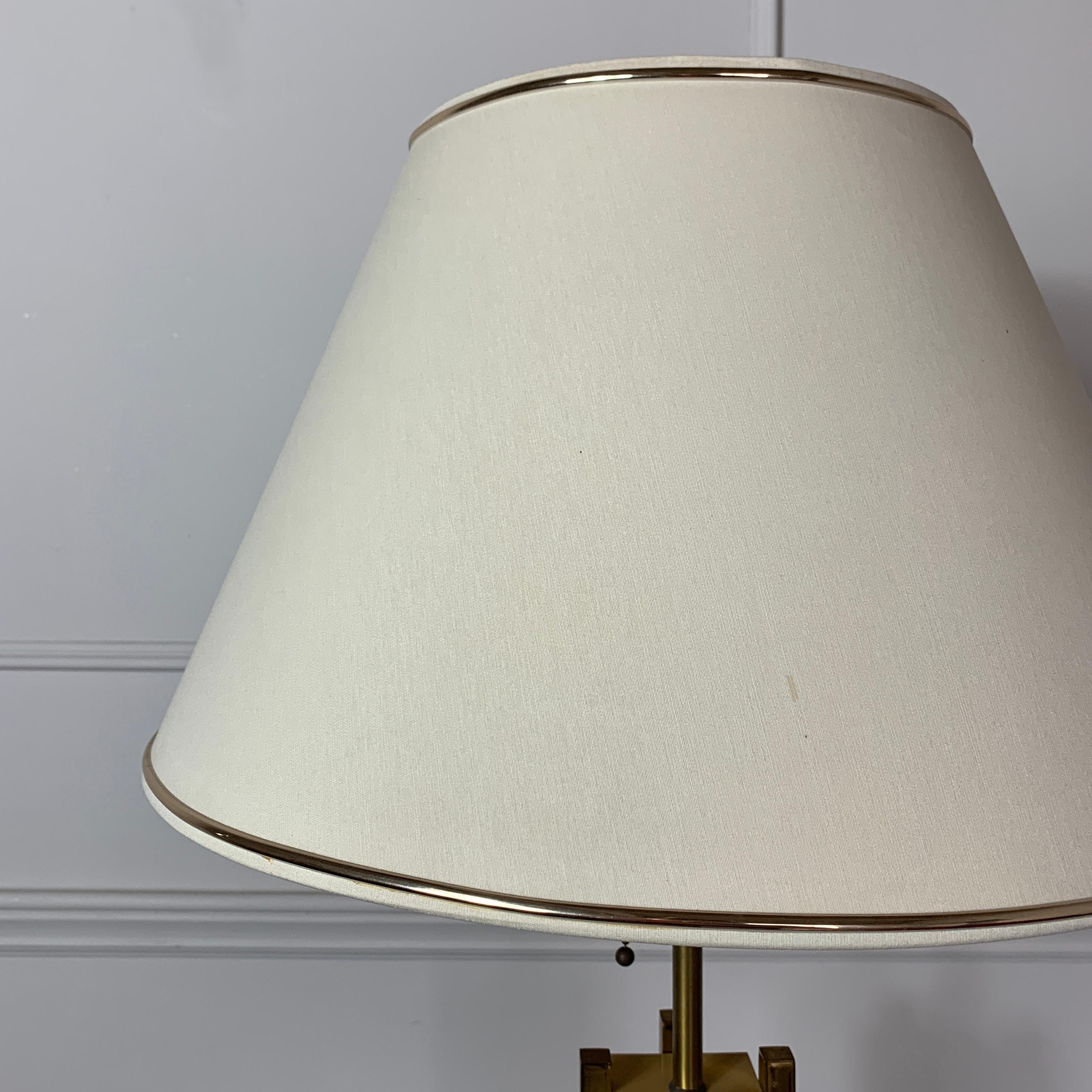 Brass 1970s Willy Rizzo Attributed Gold Table Lamp For Sale