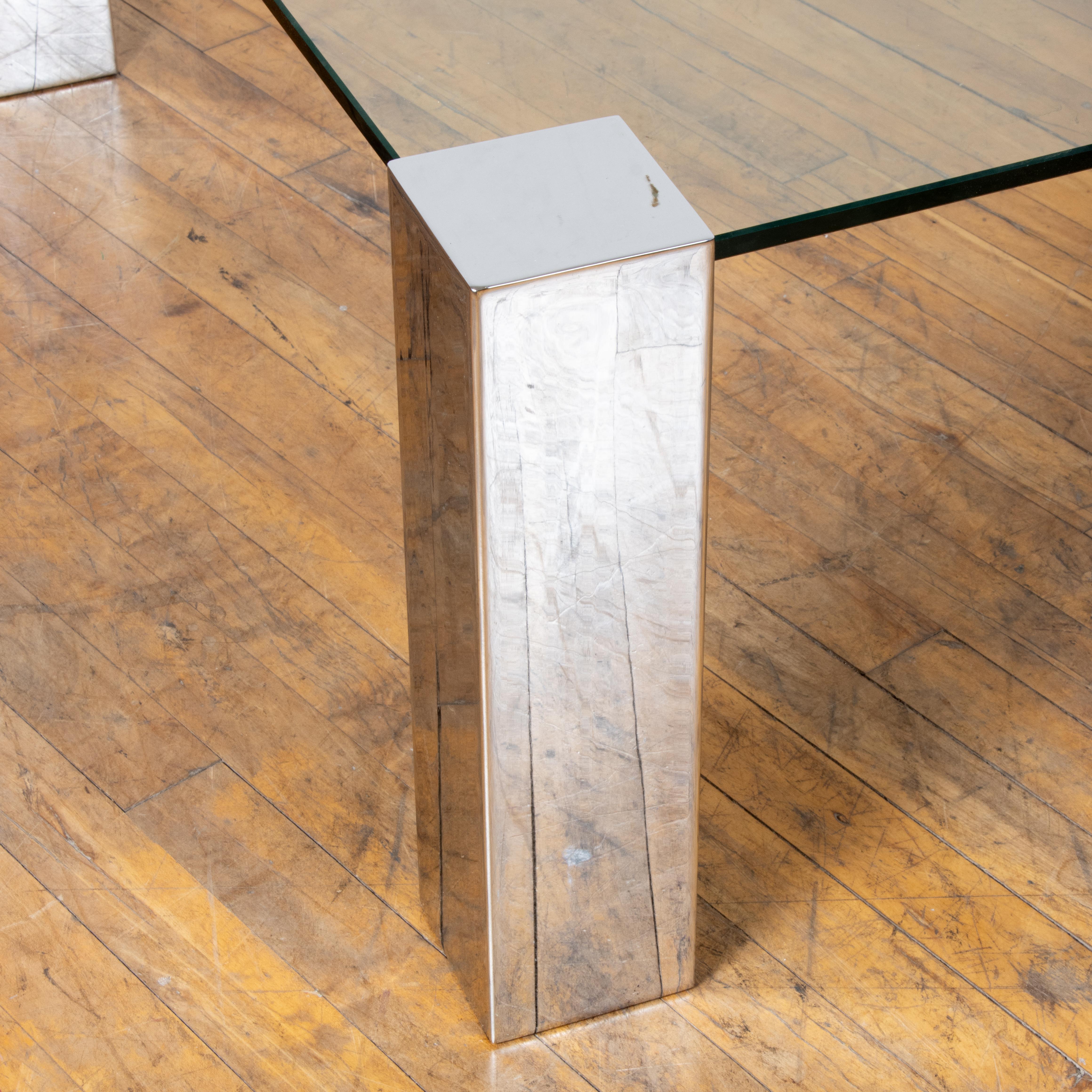 1970s Willy Rizzo Chrome and Glass Coffee Table for Cidue 1