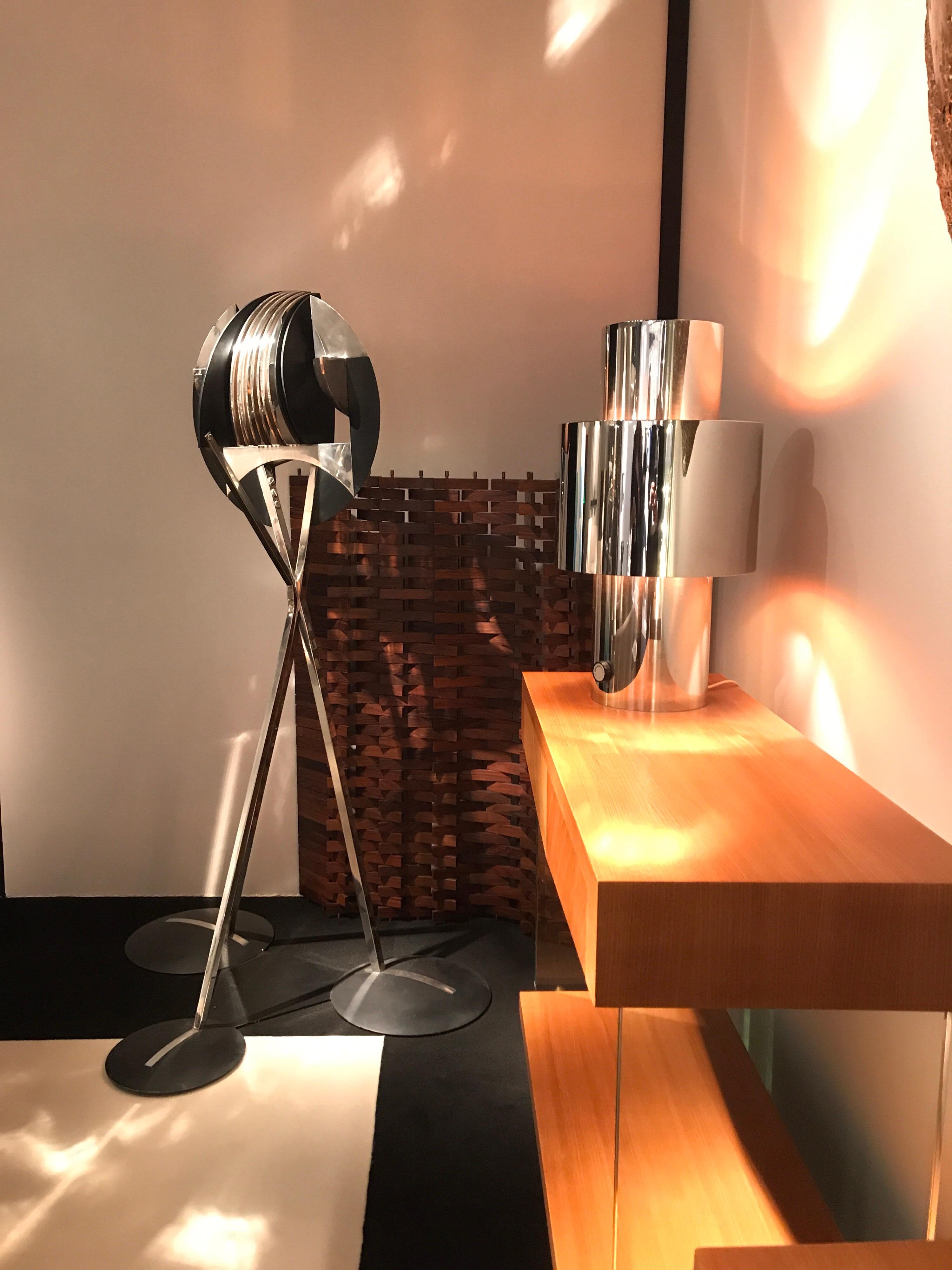 Metal 1970s Willy Rizzo Chrome Lamp