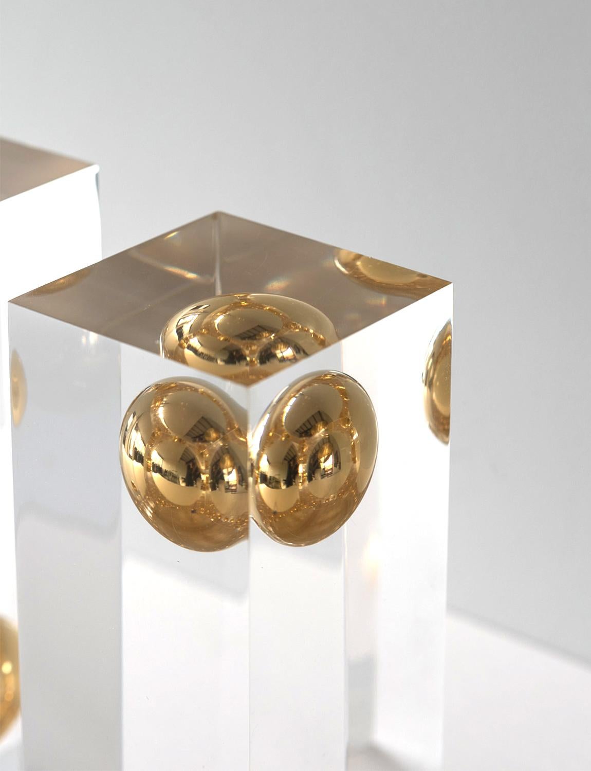 1970s Willy Rizzo for Metal Art Gold Ball Ornaments In Good Condition For Sale In Roma, IT