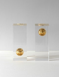1970s Italian Metal Art Gold Ball Ornaments