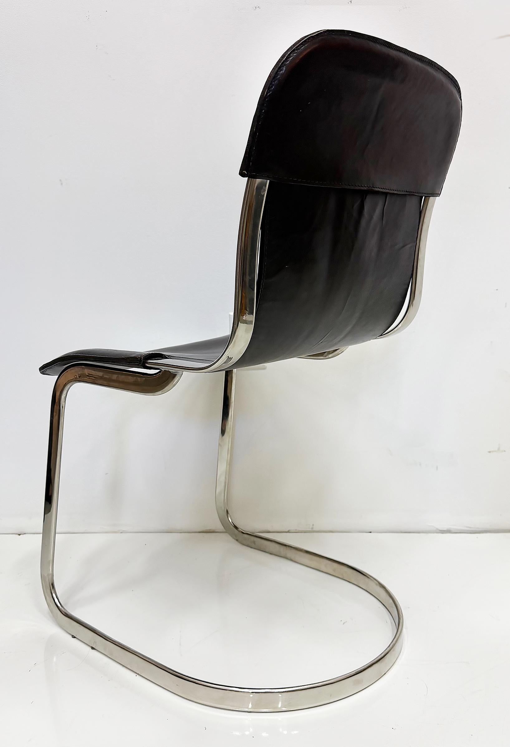 1970s Willy Rizzo Model C2 Dining Chairs For Cidue, Set of 4, Itally In condizioni buone in vendita a Miami, FL