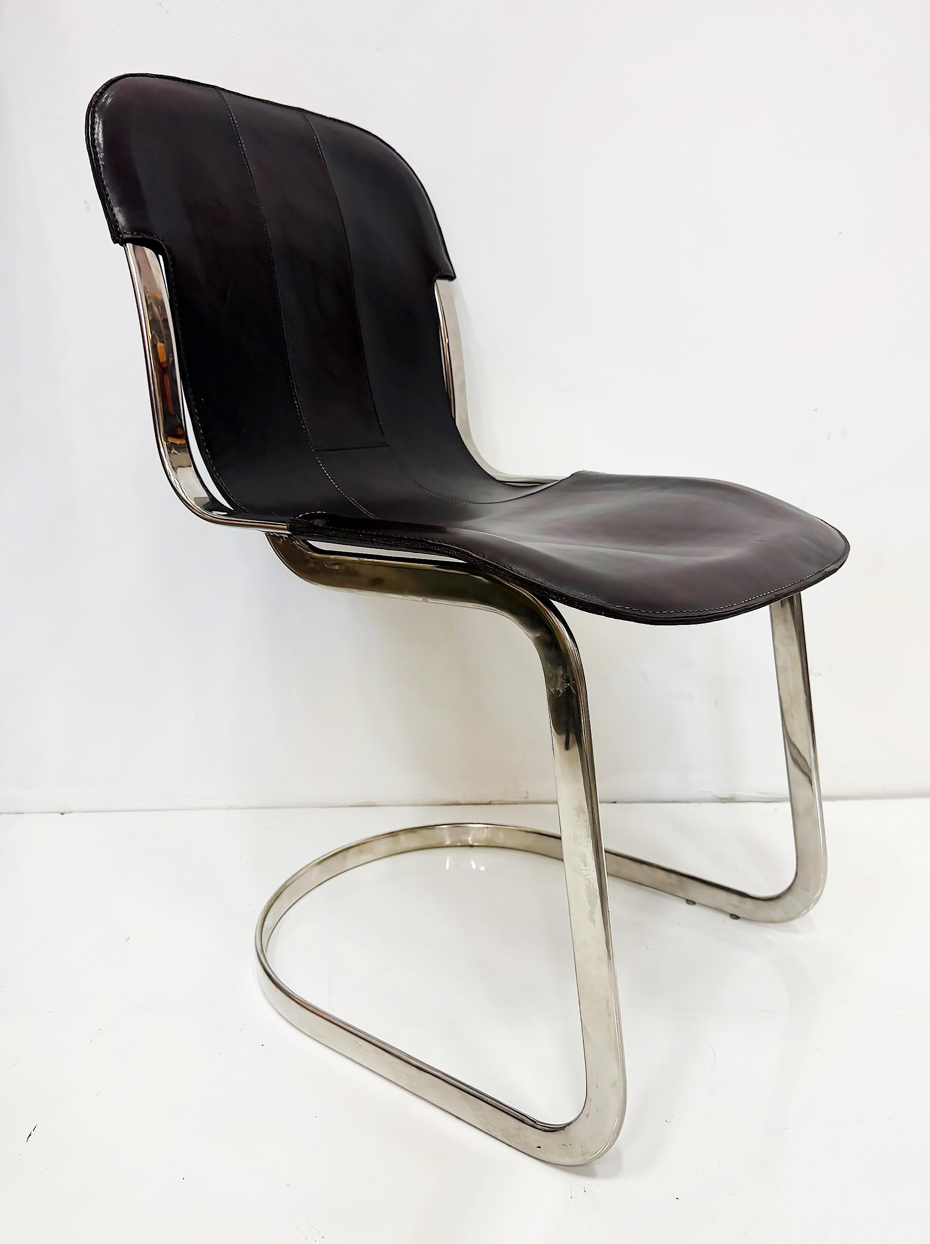 1970s Willy Rizzo Model C2 Dining Chairs For Cidue, Set of 4, Itally in vendita 2