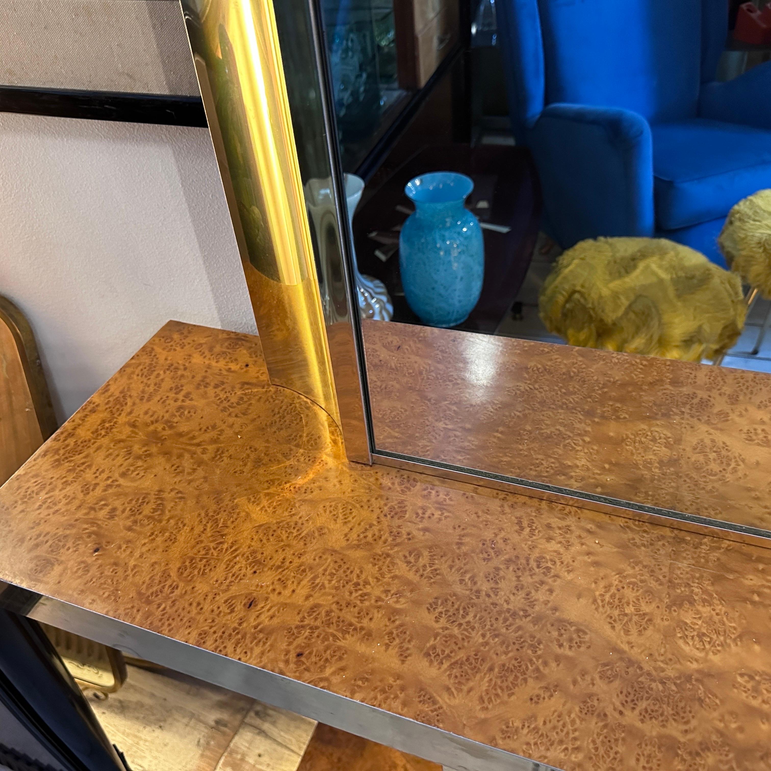1970s Willy Rizzo Style Mid-Century Modern Italian Console and Mirror 5