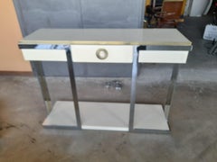 1970s Willy Rizzo white color Lacquered Table Console