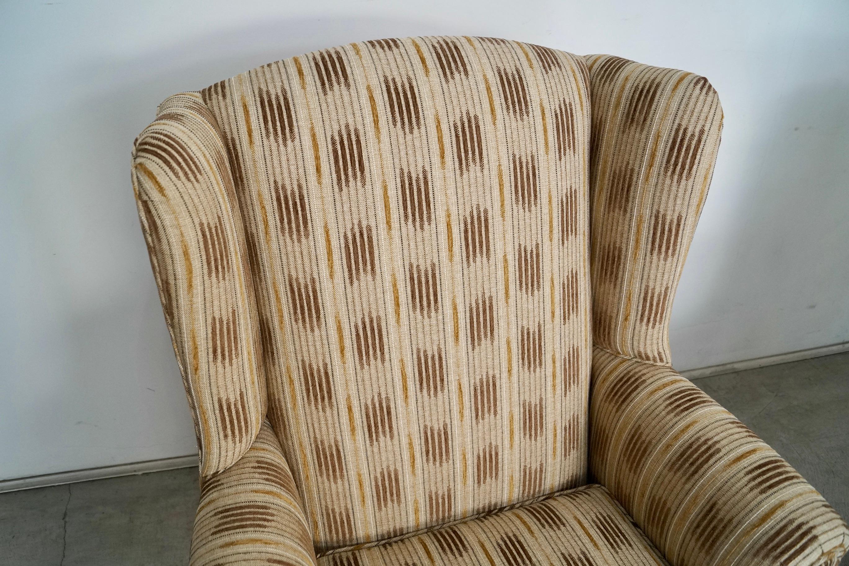 1970's Wingback Chairs Refinished & Reupholstered - a Pair For Sale 7
