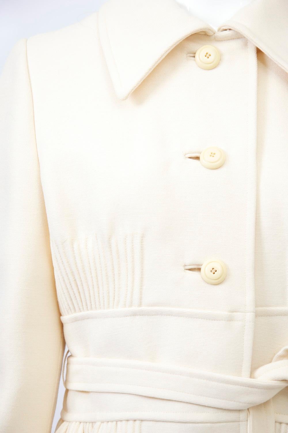 1970s Winter White Wool Coat In Good Condition In Alford, MA