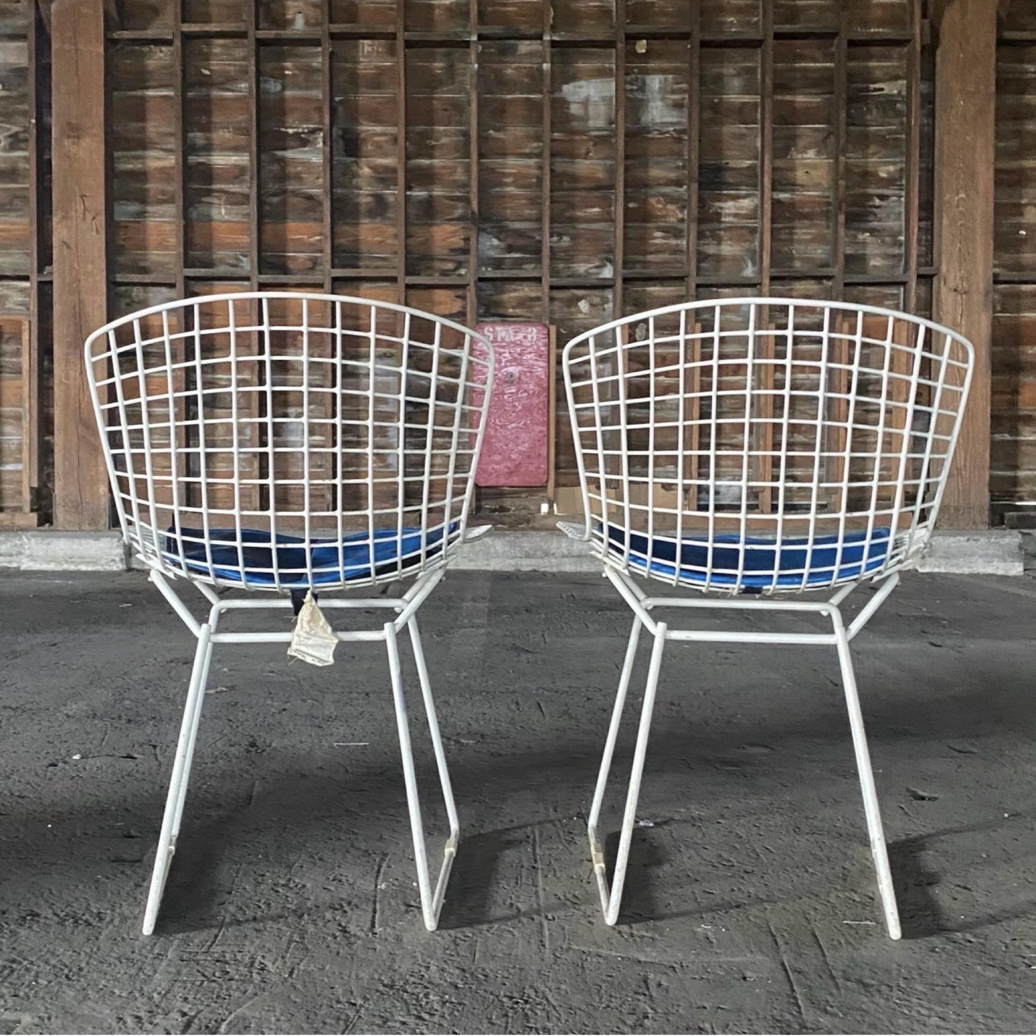 American 1970’s Wire Knoll Bertoia Side Chairs - a Pair For Sale