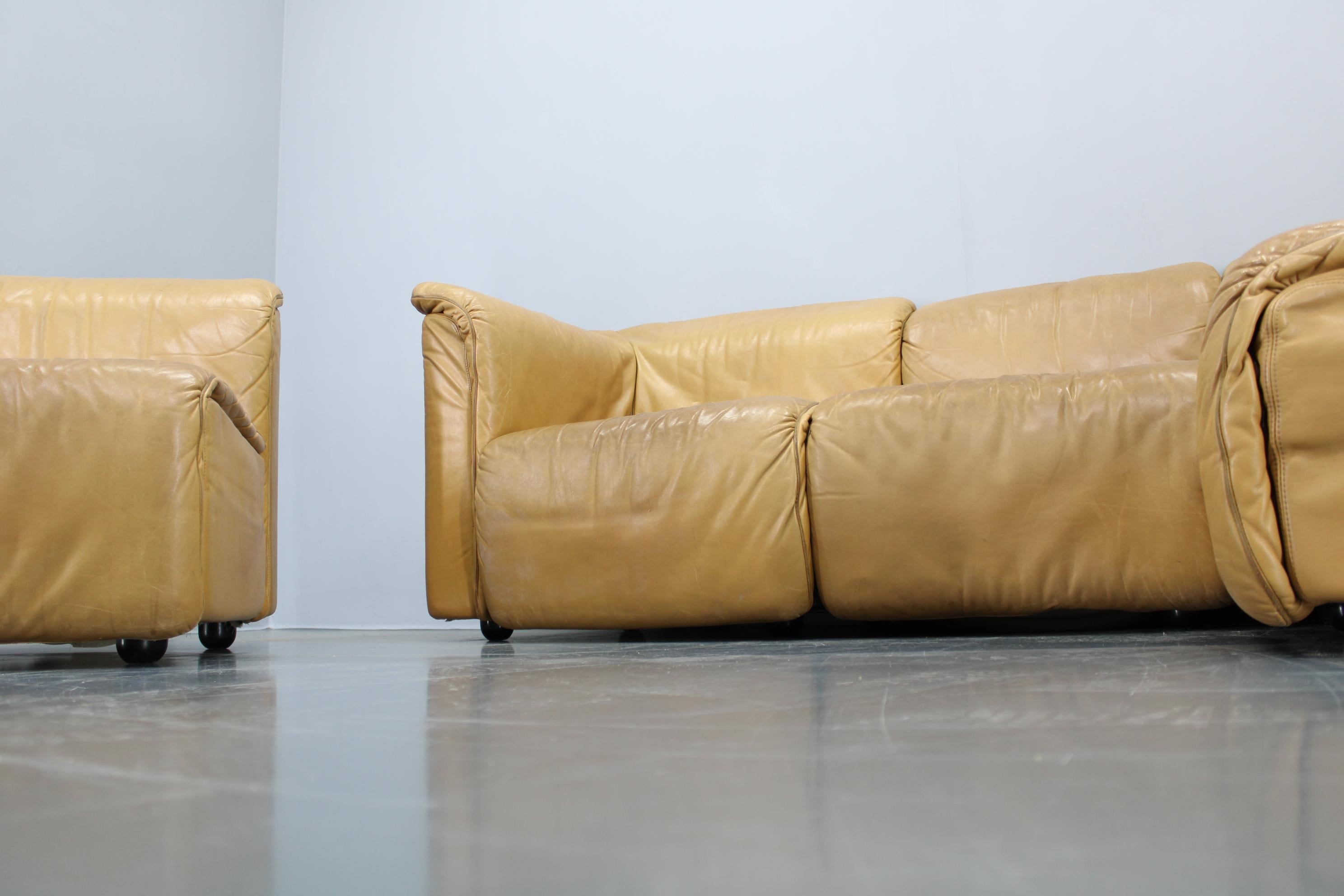 1970er Wittmann Hochbaret Leder Modular Sofa, Österreich im Angebot 4