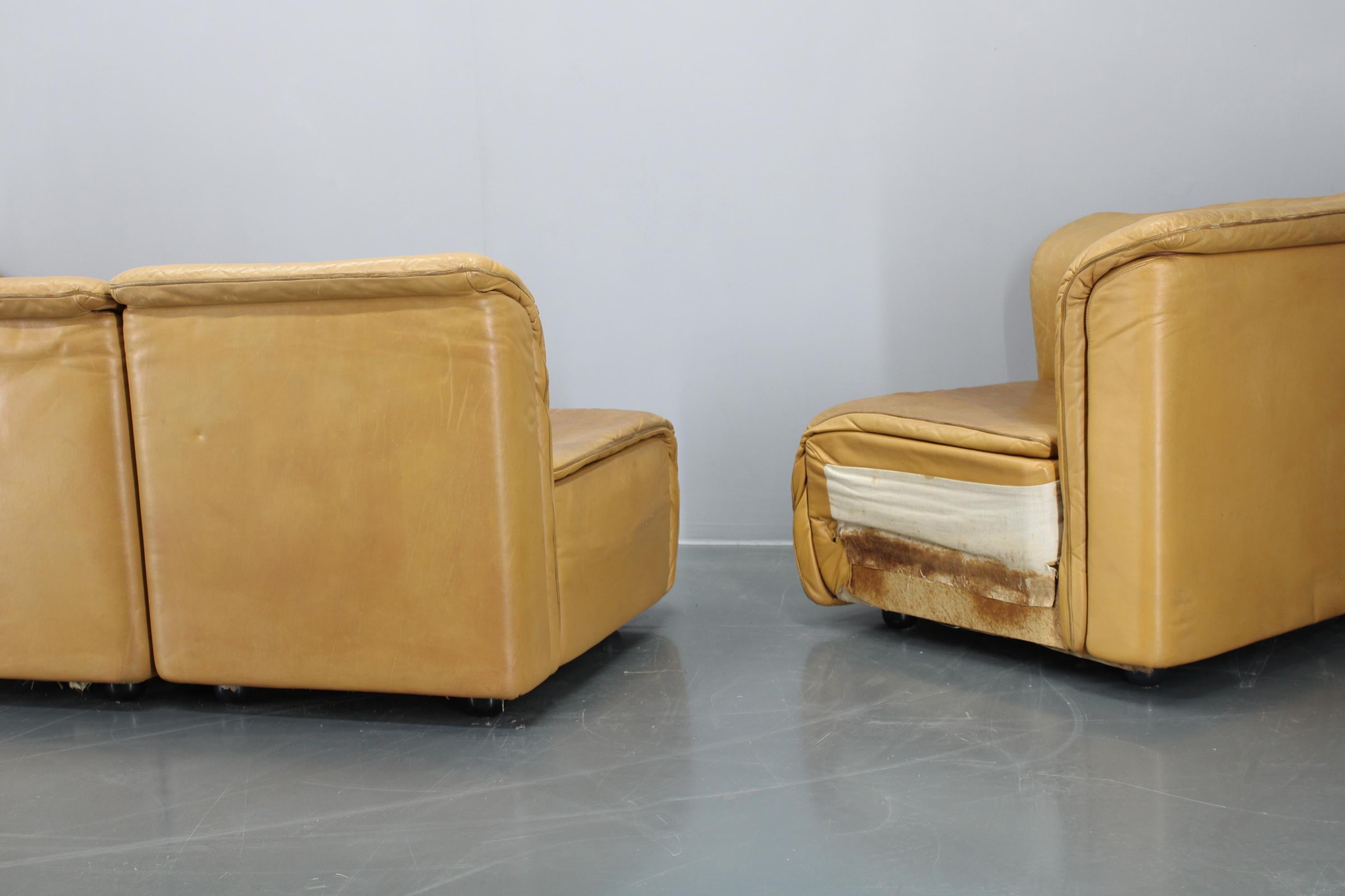 1970er Wittmann Hochbaret Leder Modular Sofa, Österreich im Angebot 6