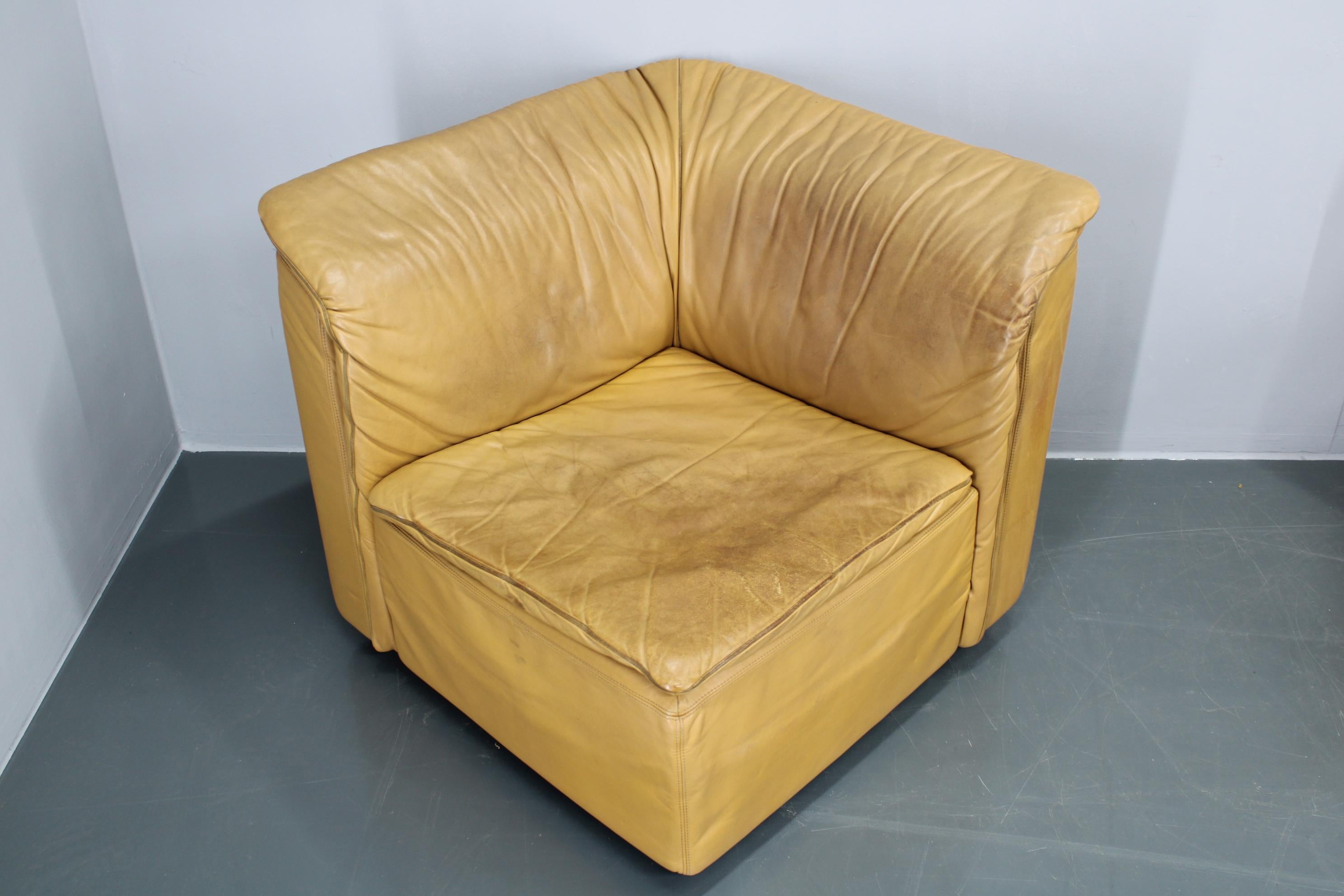 1970er Wittmann Hochbaret Leder Modular Sofa, Österreich im Angebot 11
