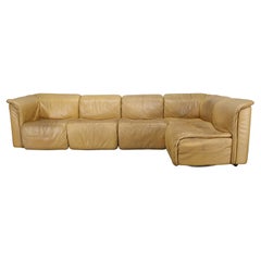 1970s Wittmann Hochbaret leather Modular Sofa, Austria