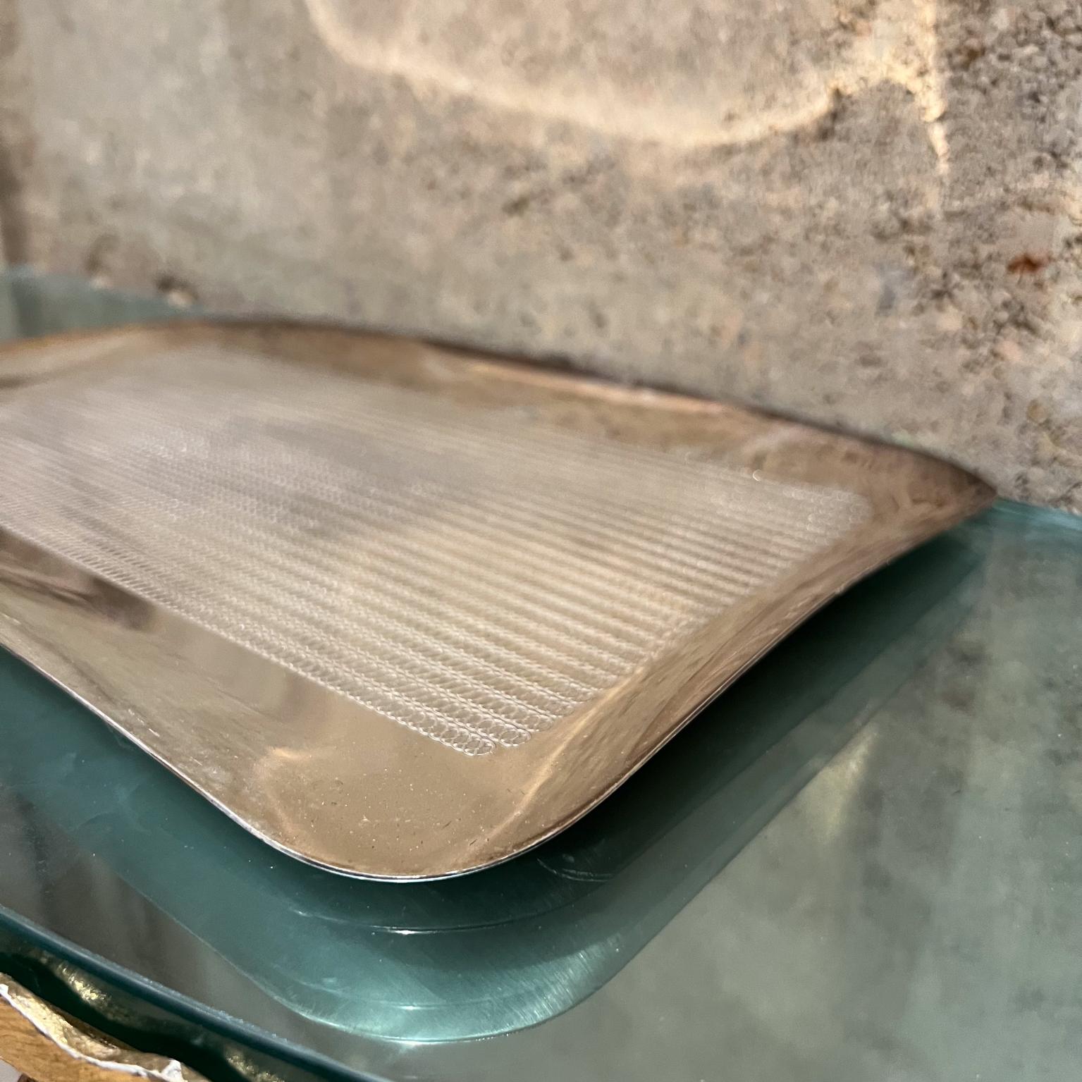 Mid-Century Modern 1970s WMF S Collection Tray Textured Silver Platter For Sale