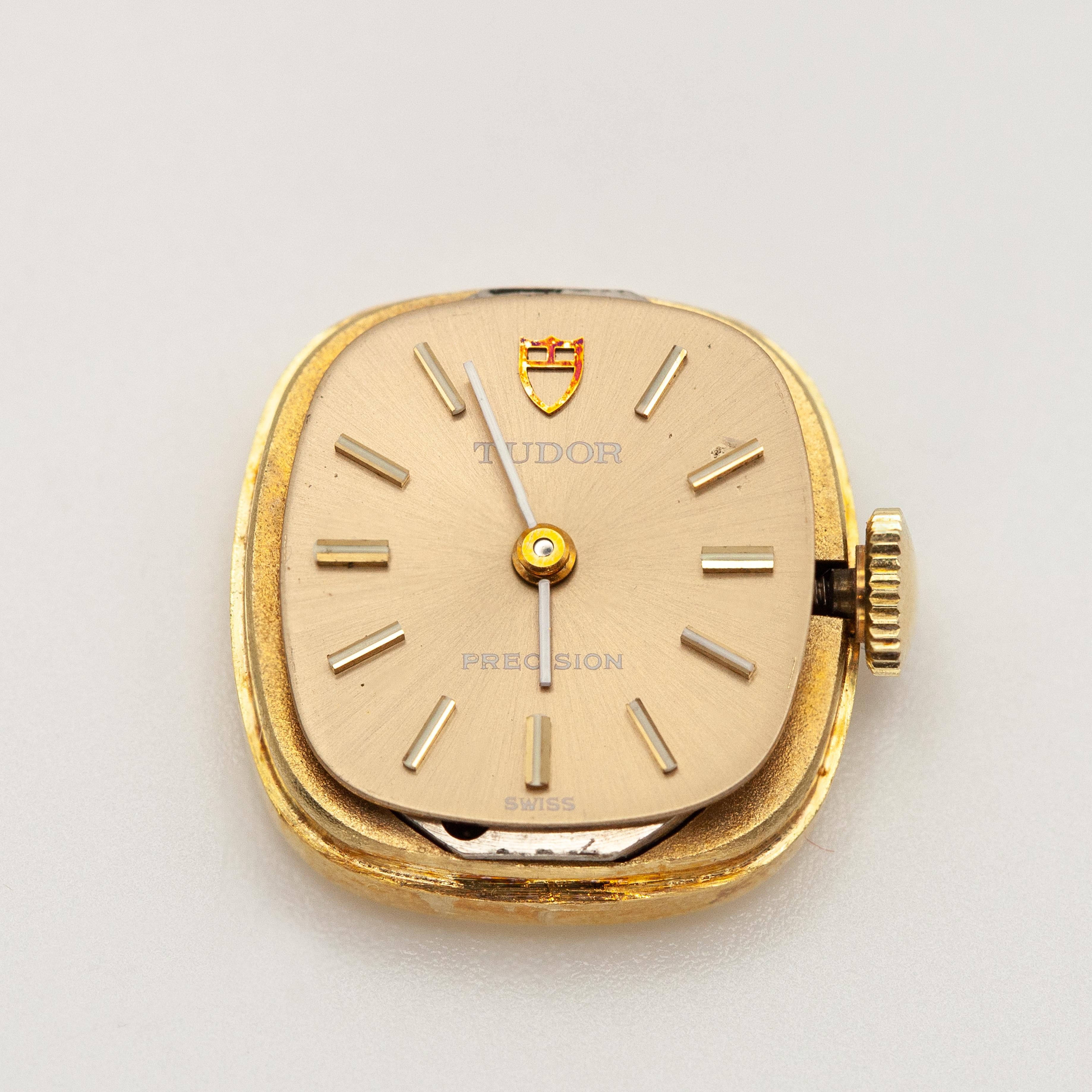 1970s Women's Tudor 18K Textured Gold Bracelet Watch 7