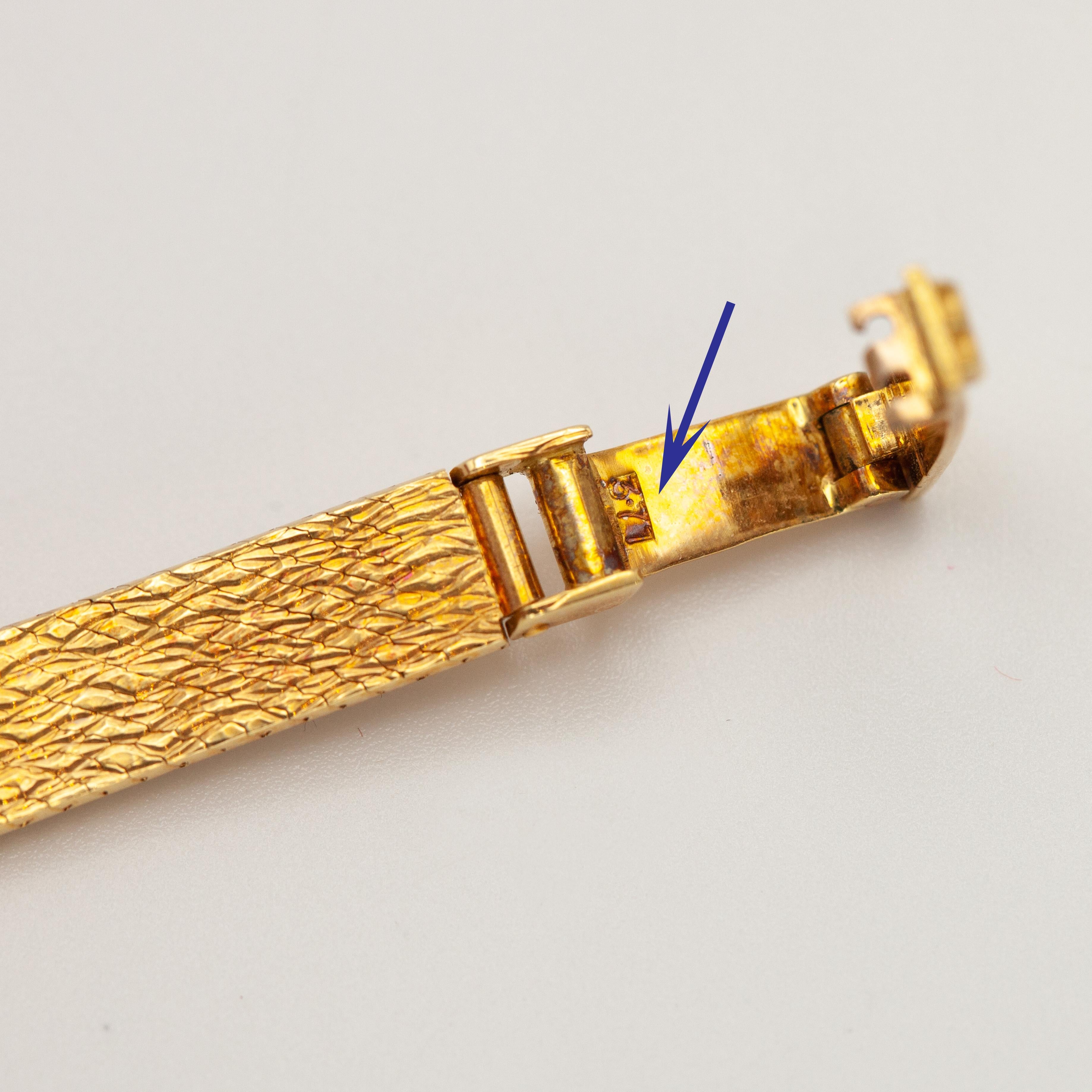 1970s Women's Tudor 18K Textured Gold Bracelet Watch 4