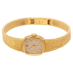 1970s Women's Tudor 18K Textured Gold Bracelet Watch