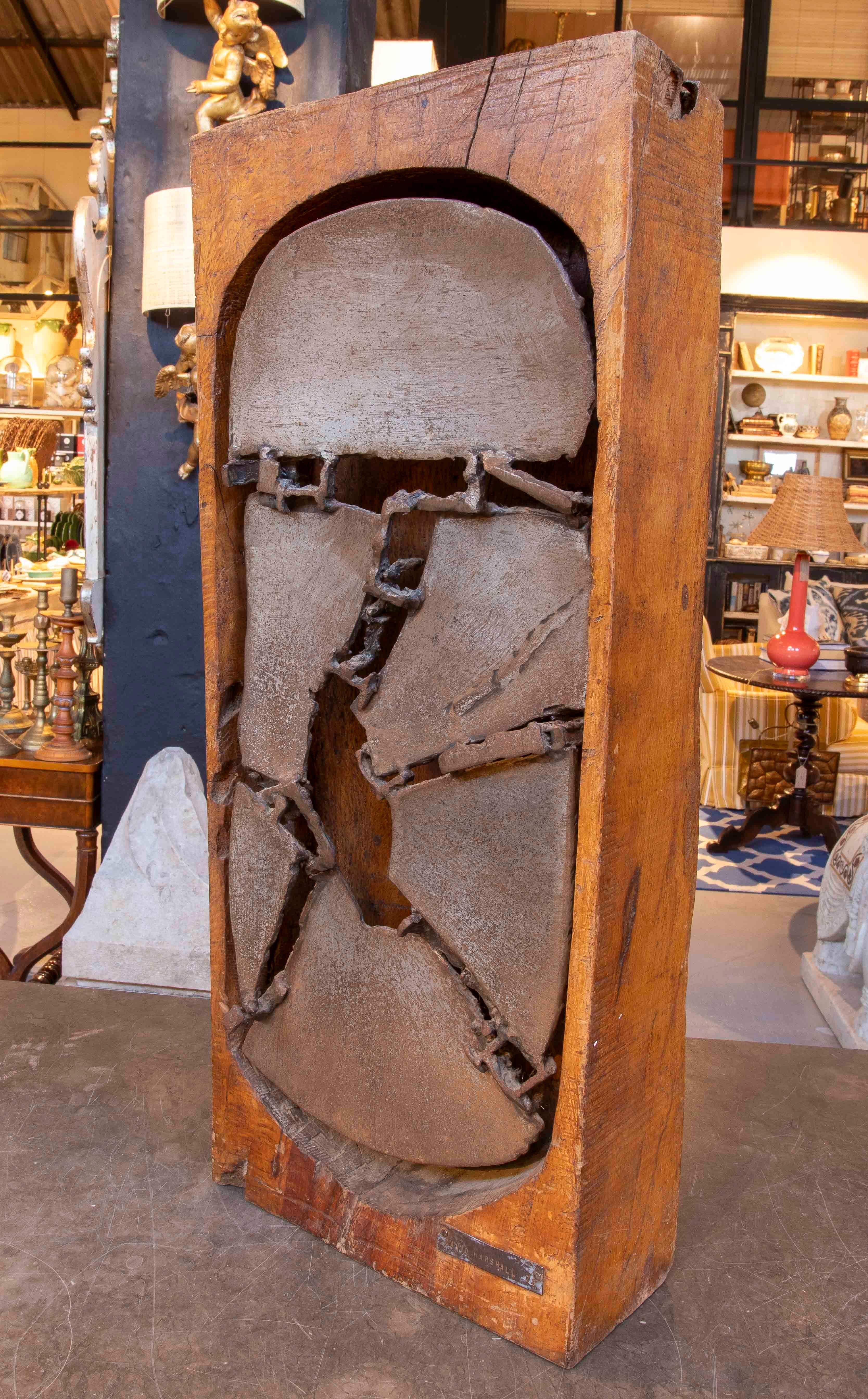 Scultura originale in legno e bronzo degli anni '70 di David Marshall In condizioni buone in vendita a Marbella, ES