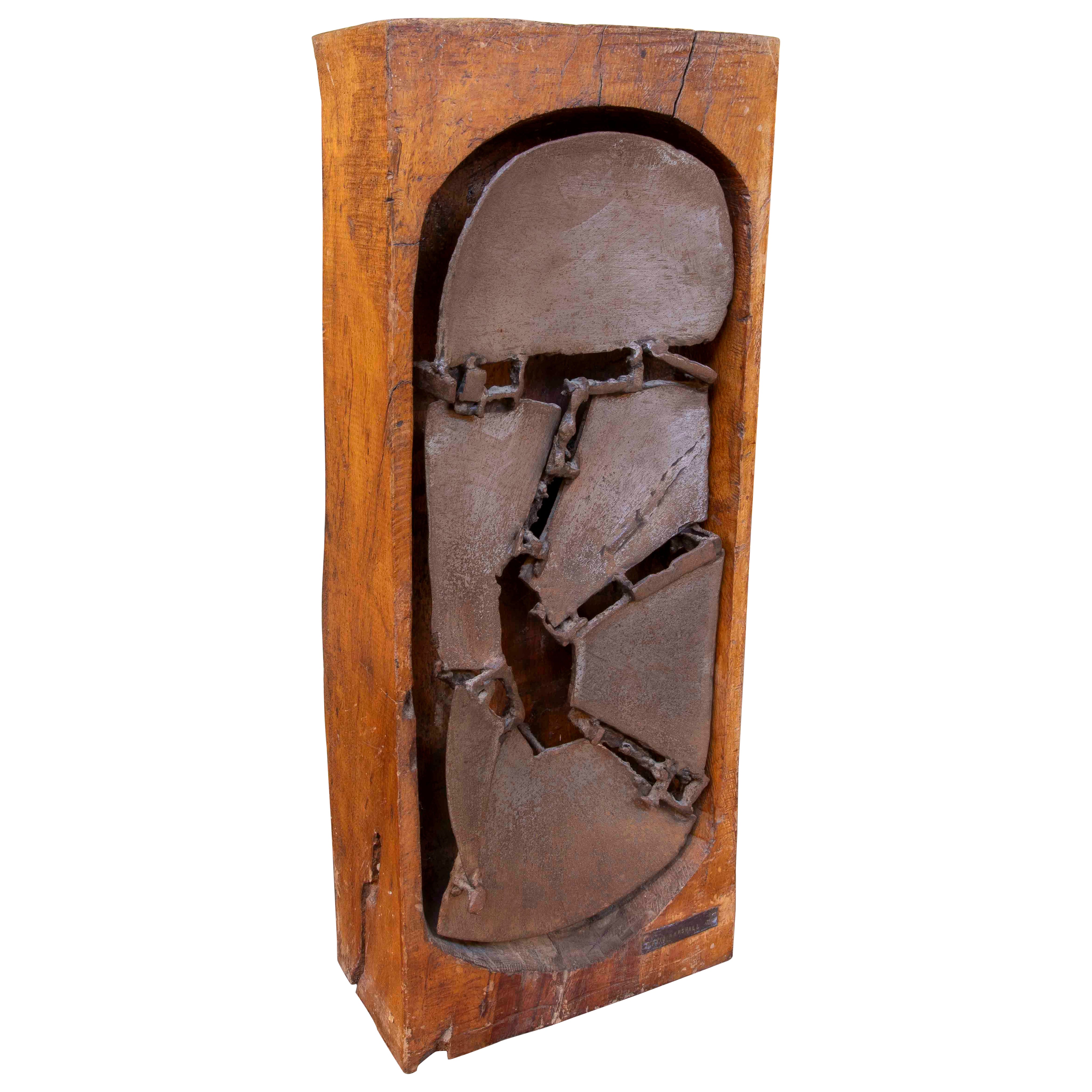Scultura originale in legno e bronzo degli anni '70 di David Marshall in vendita