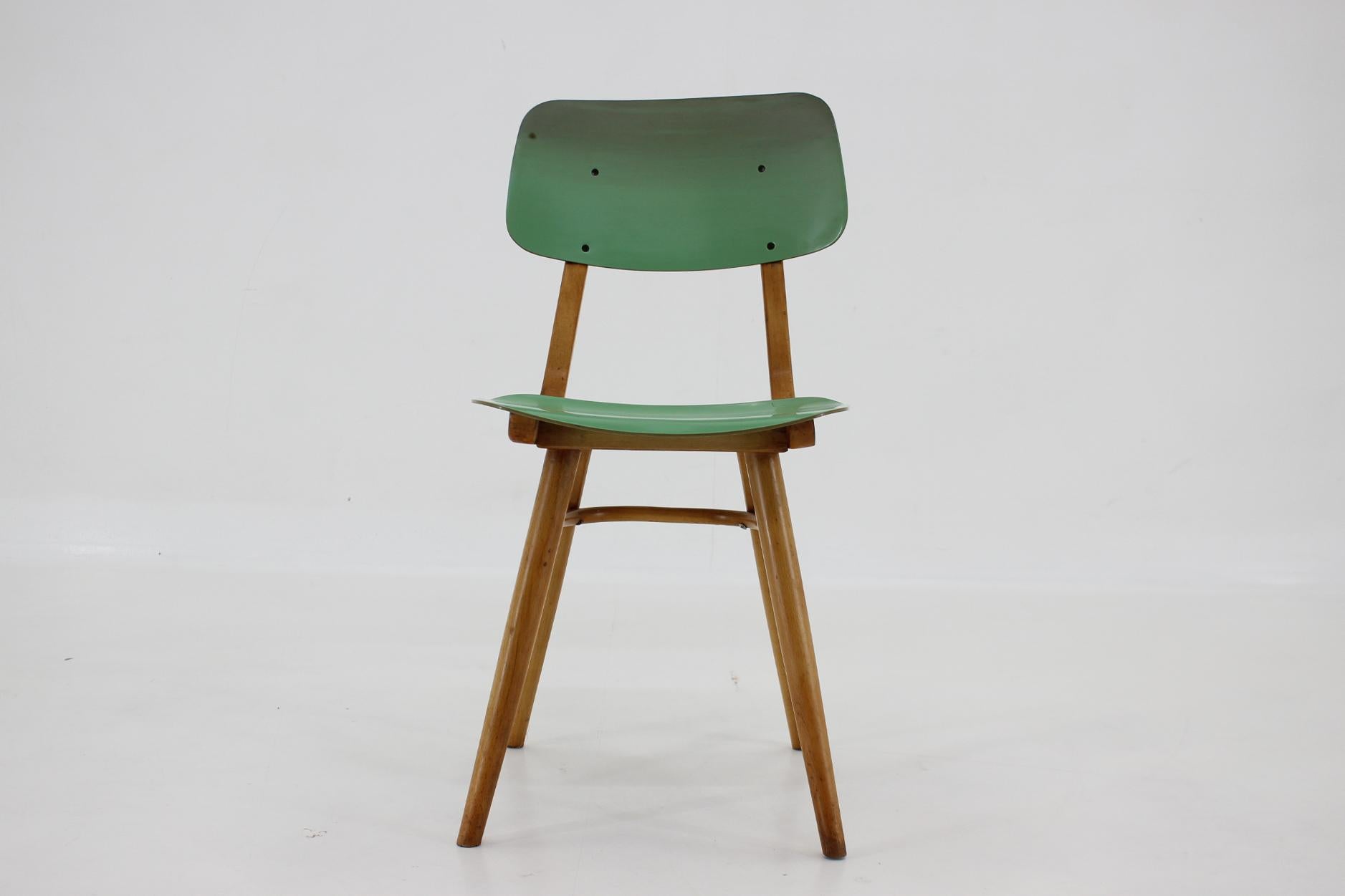 Mid-Century Modern 1970's Wood & Formica Chair, Czechoslovakia