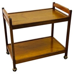 1970s Wood Rolling Serving Cart