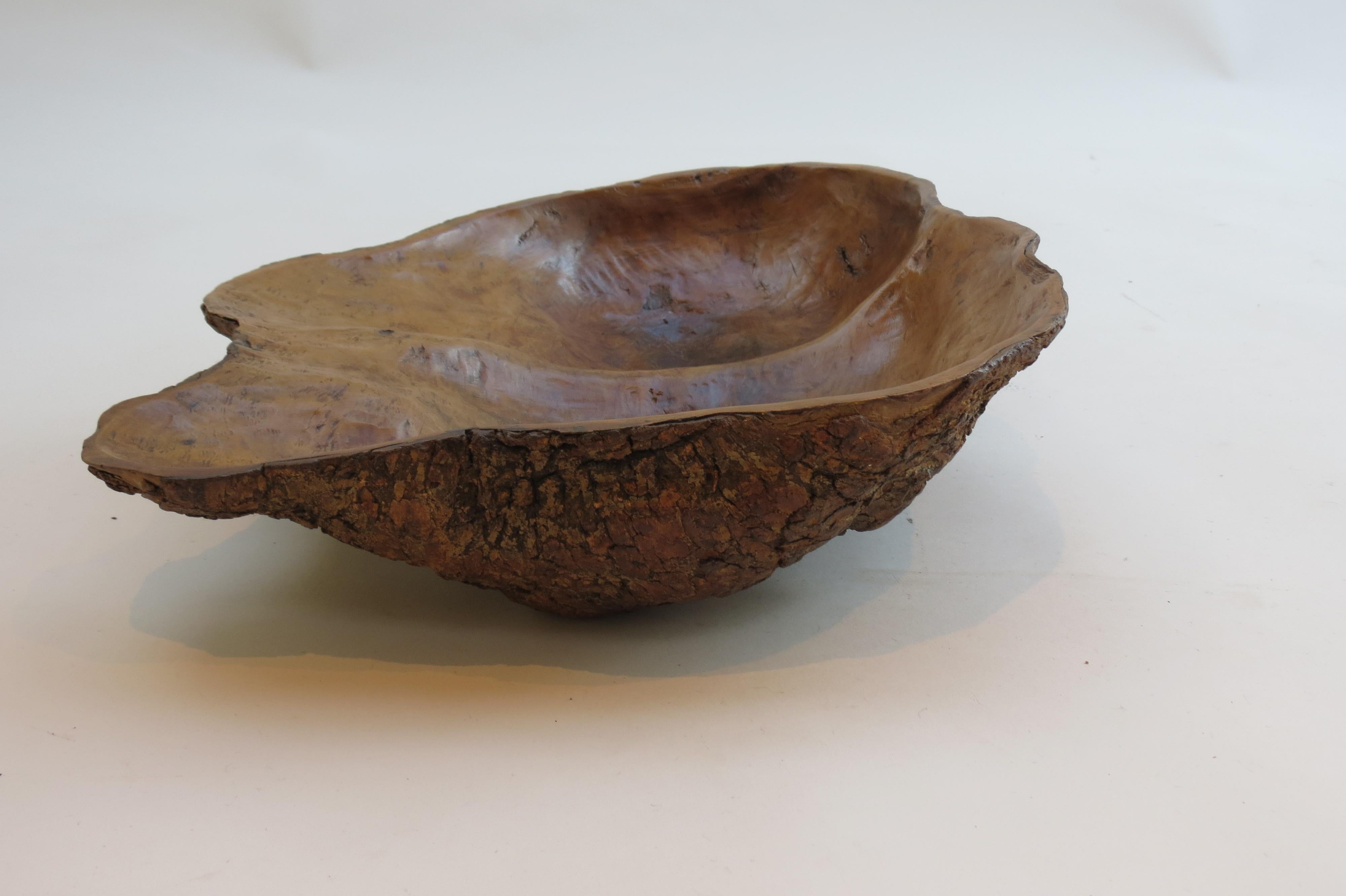 Late 20th Century 1970s Wooden Bowl Made from Olive Wood