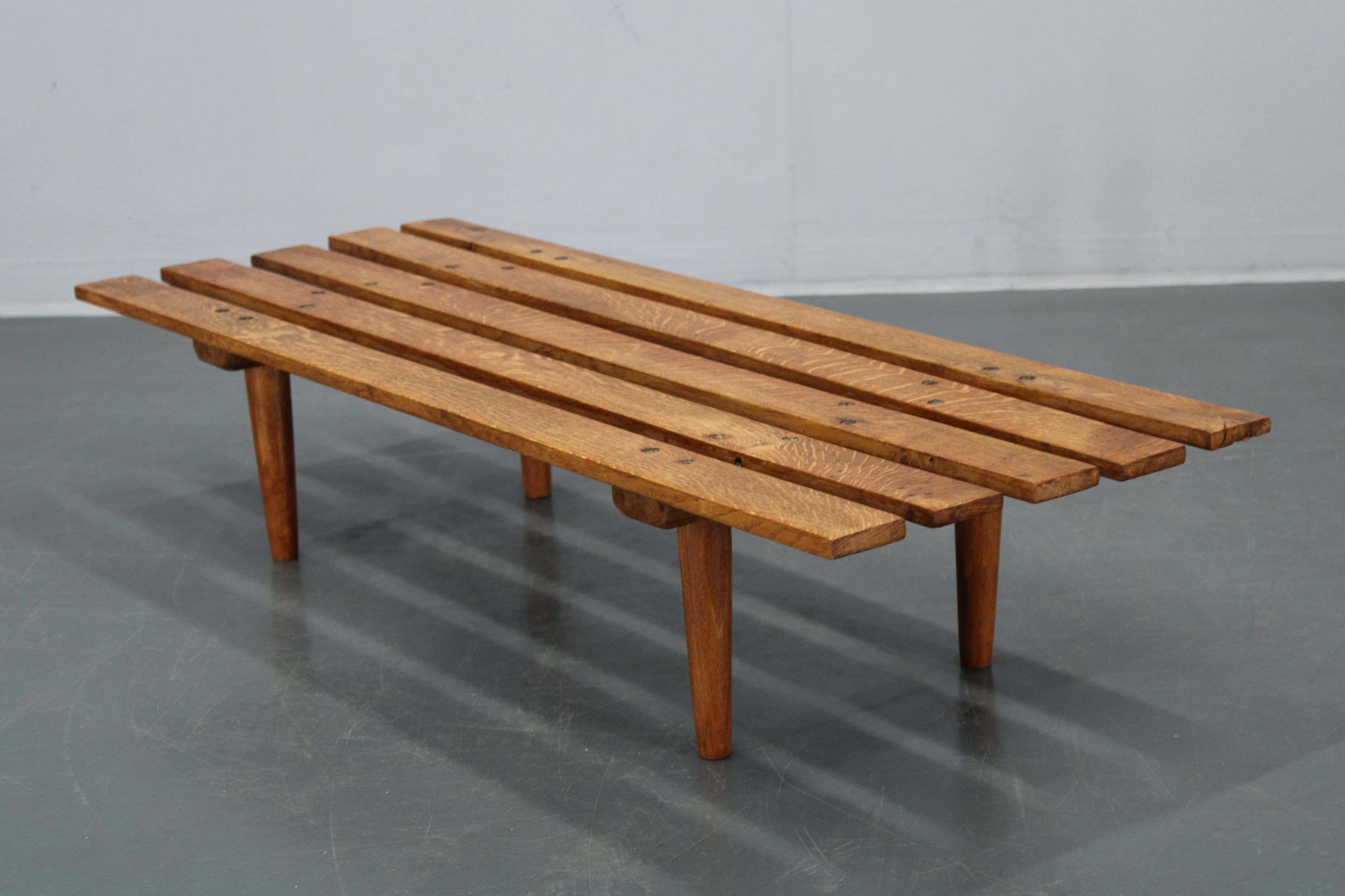 Mid-Century Modern 1970s Wooden Flower Pot Bench, Czechoslovakia For Sale