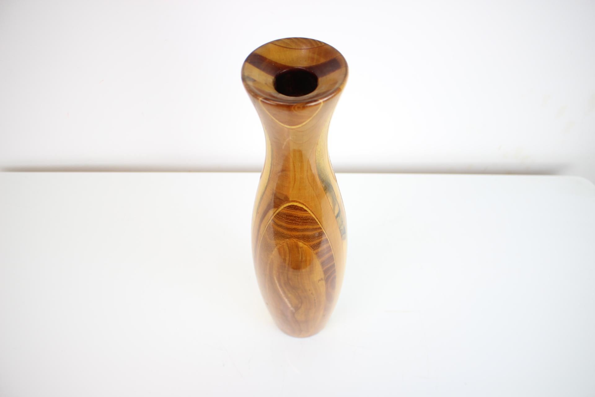 1970s Wooden Vase, Czechoslovakia For Sale 2