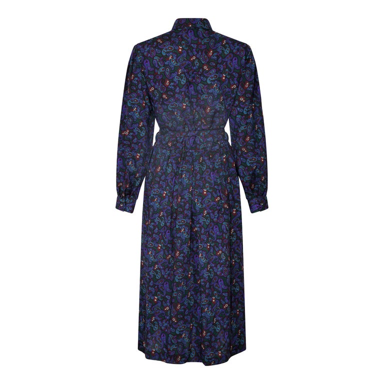 1970s Wool Paisley Liberty Print Dress For Sale at 1stDibs