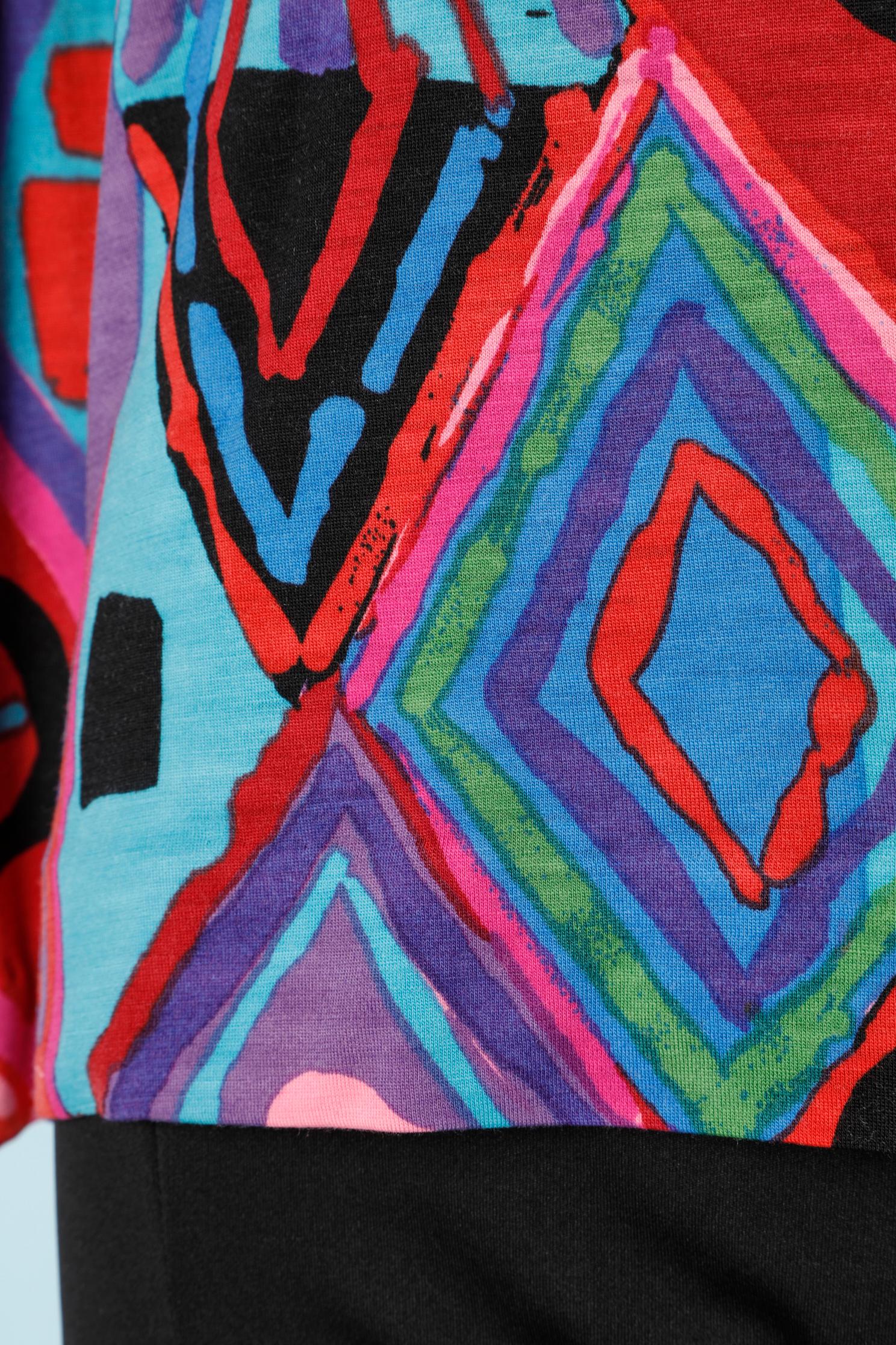 Noir Haut en laine imprimé Ken Scott des années 1970  en vente