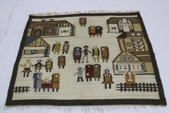 Tapisserie en laine des années 1970, Pologne