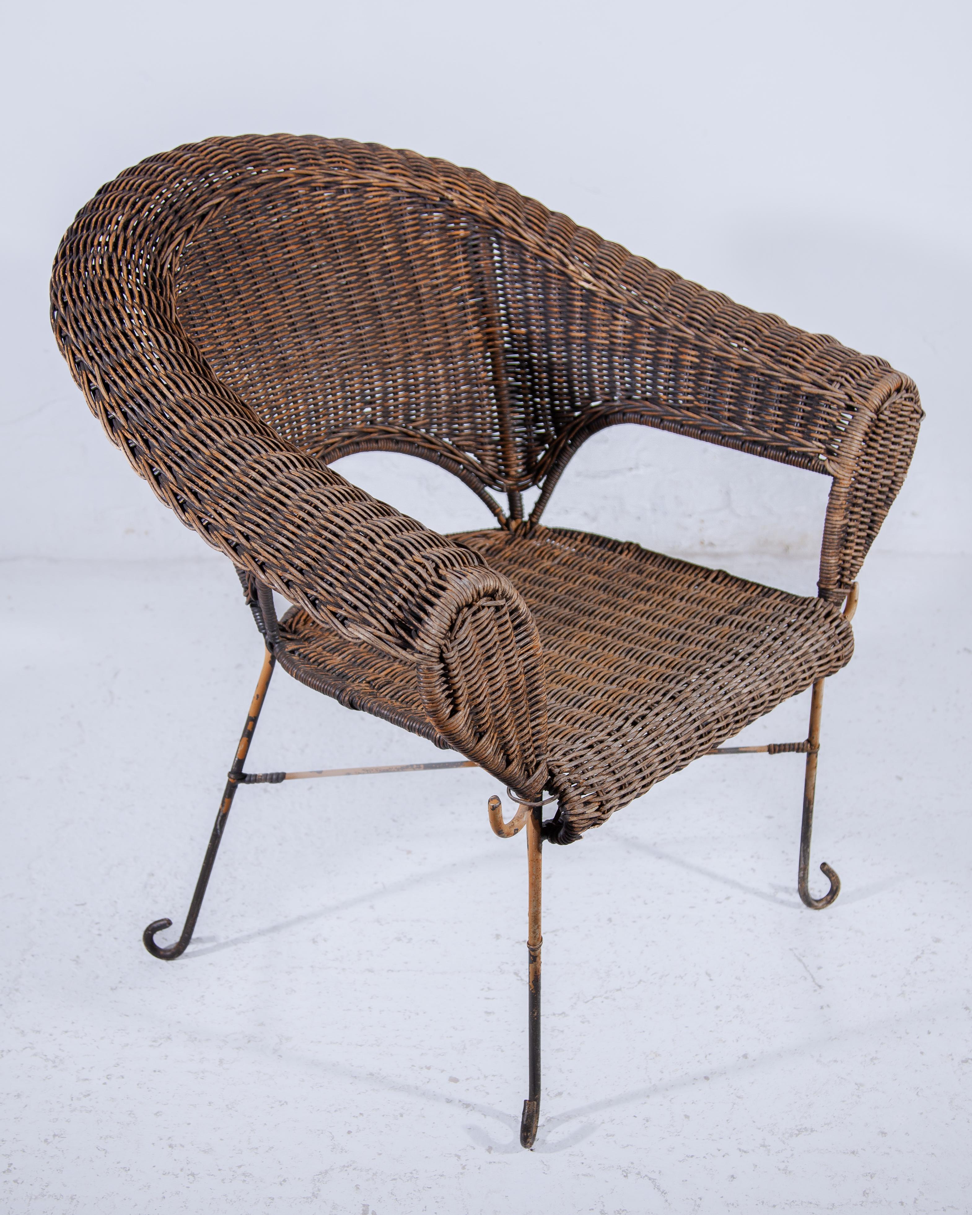 Sedia Wicker Works in ferro battuto degli anni '70 in vendita 2