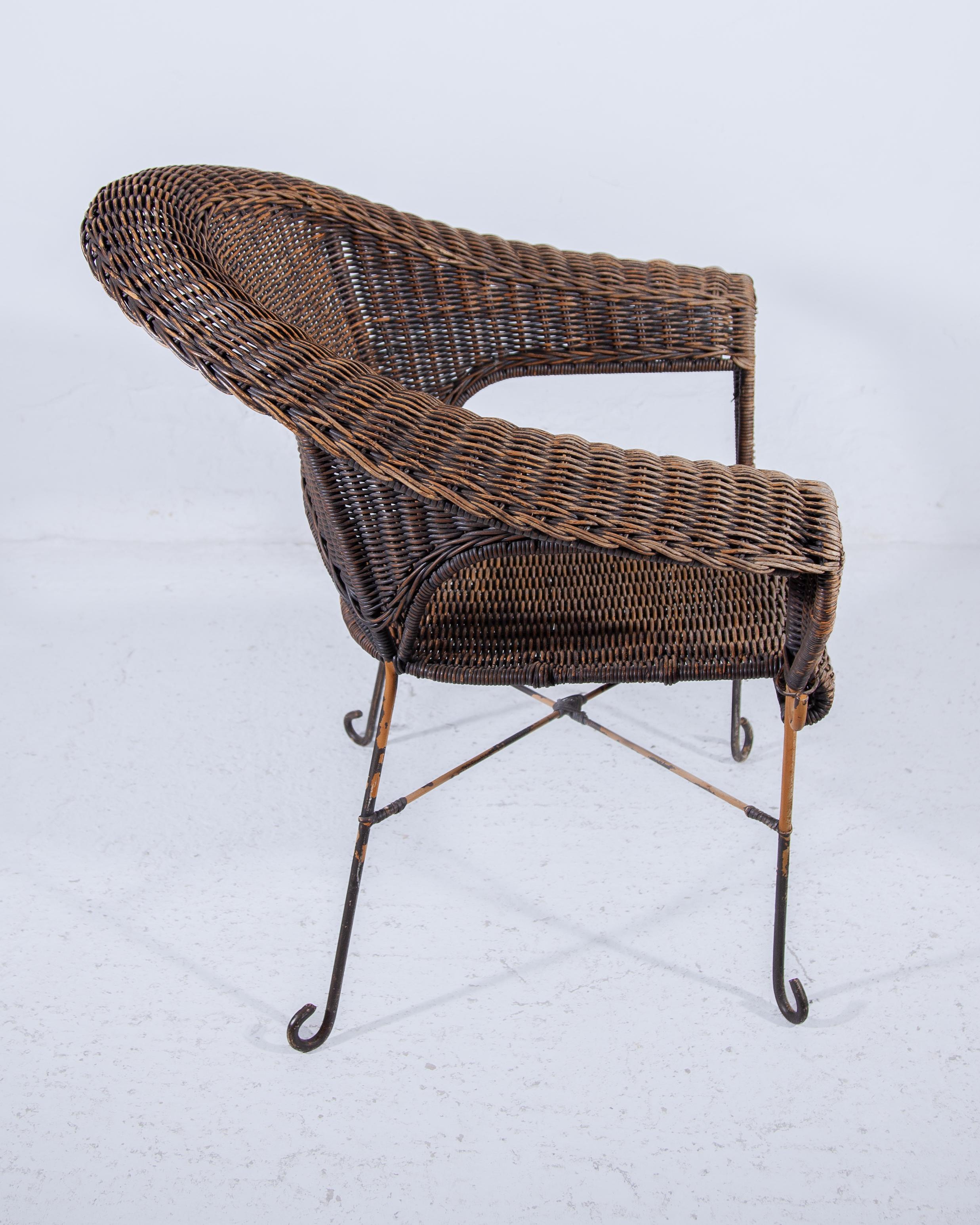 Sedia Wicker Works in ferro battuto degli anni '70 in vendita 4