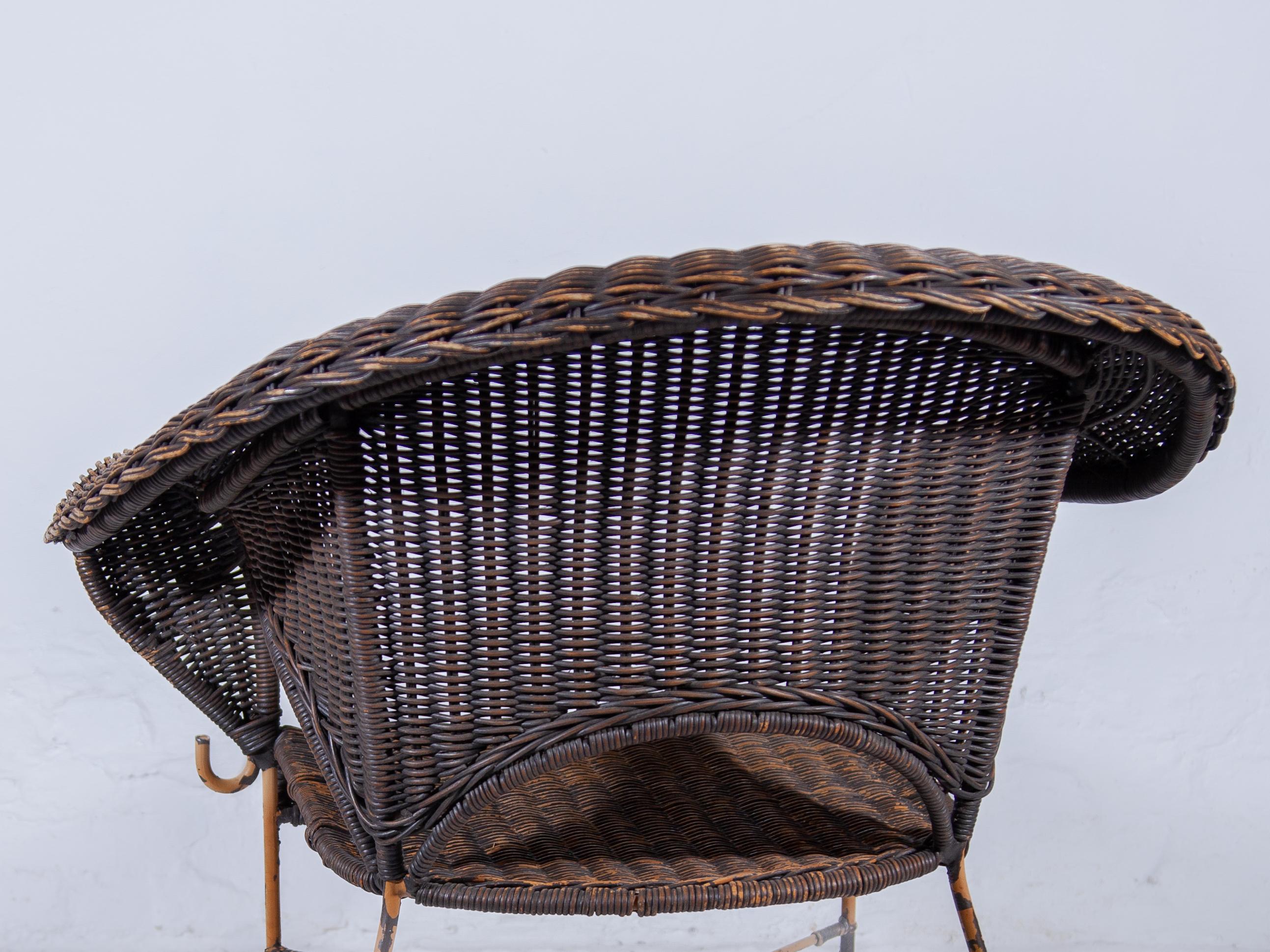 Sedia Wicker Works in ferro battuto degli anni '70 In condizioni buone in vendita a Antwerp, BE