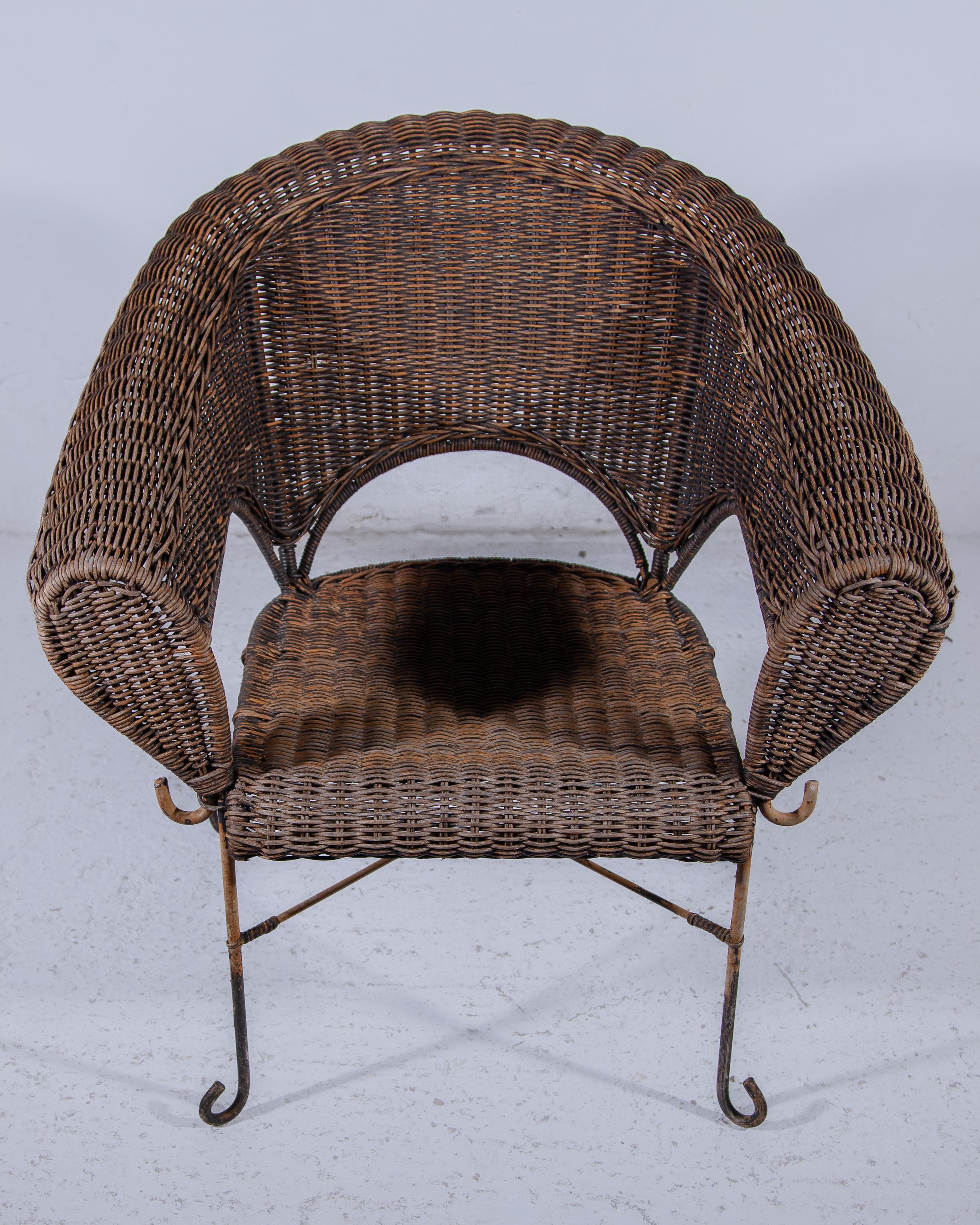 Sedia Wicker Works in ferro battuto degli anni '70 in vendita 1