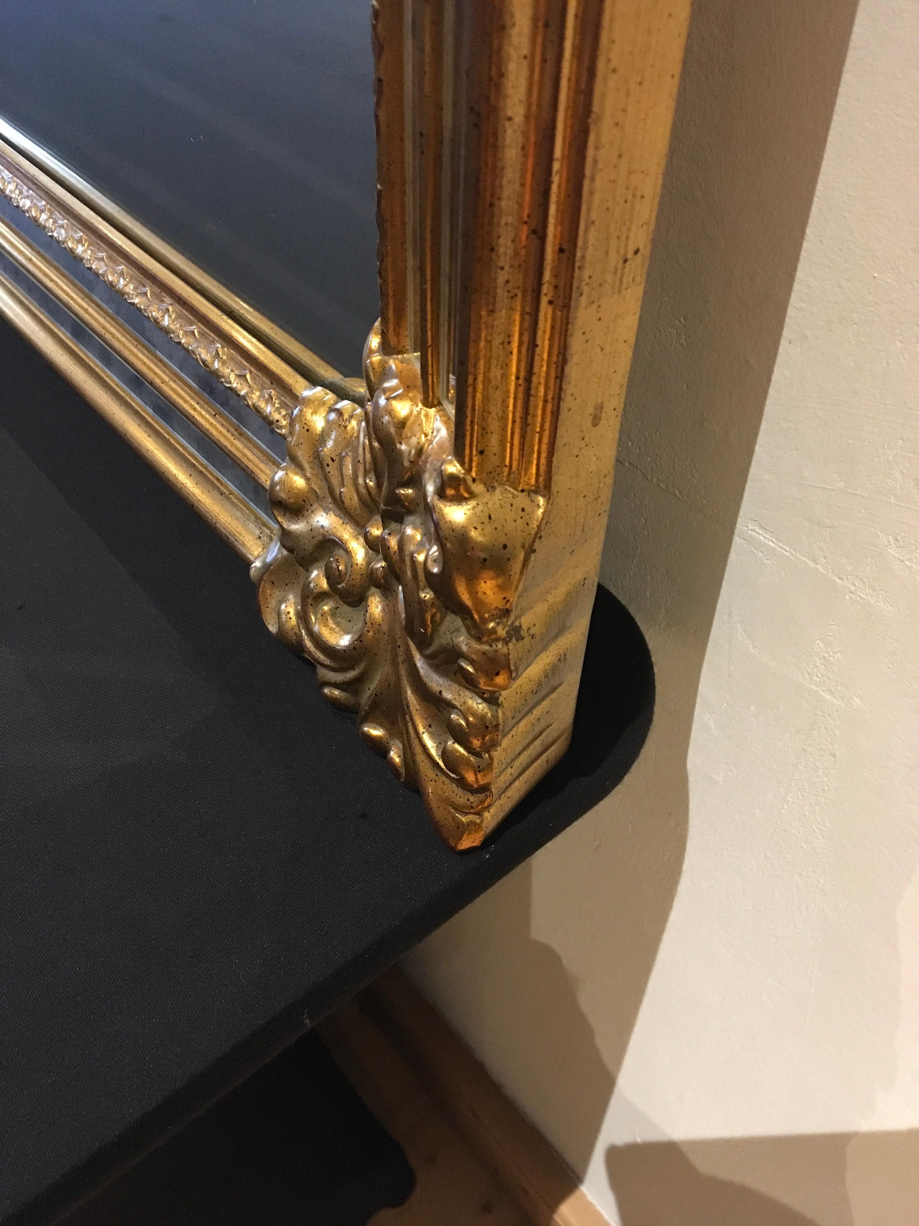 1970s XL Gilded Wall Mirror by Deknudt, Belgium For Sale 3