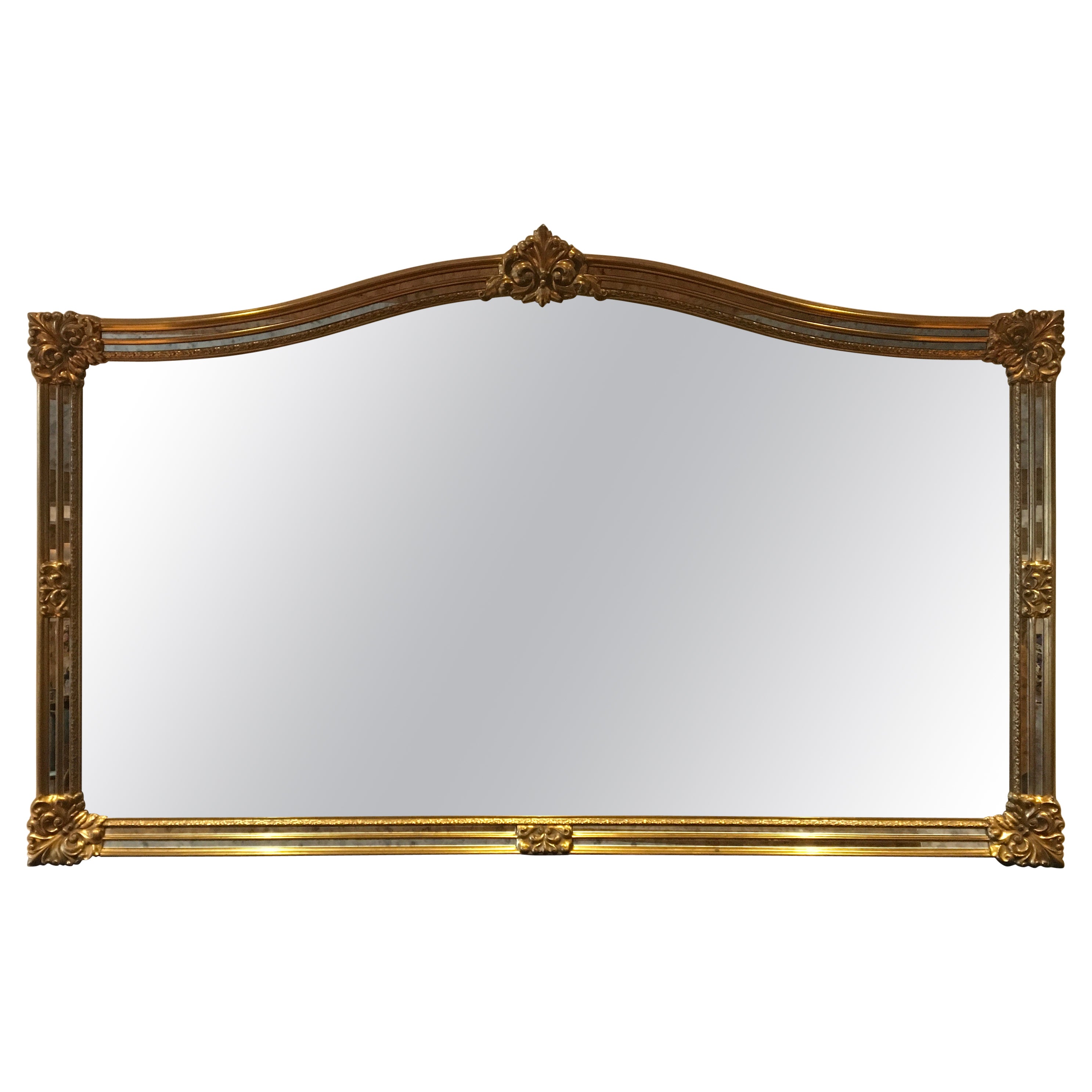 1970s XL Gilded Wall Mirror by Deknudt, Belgium For Sale