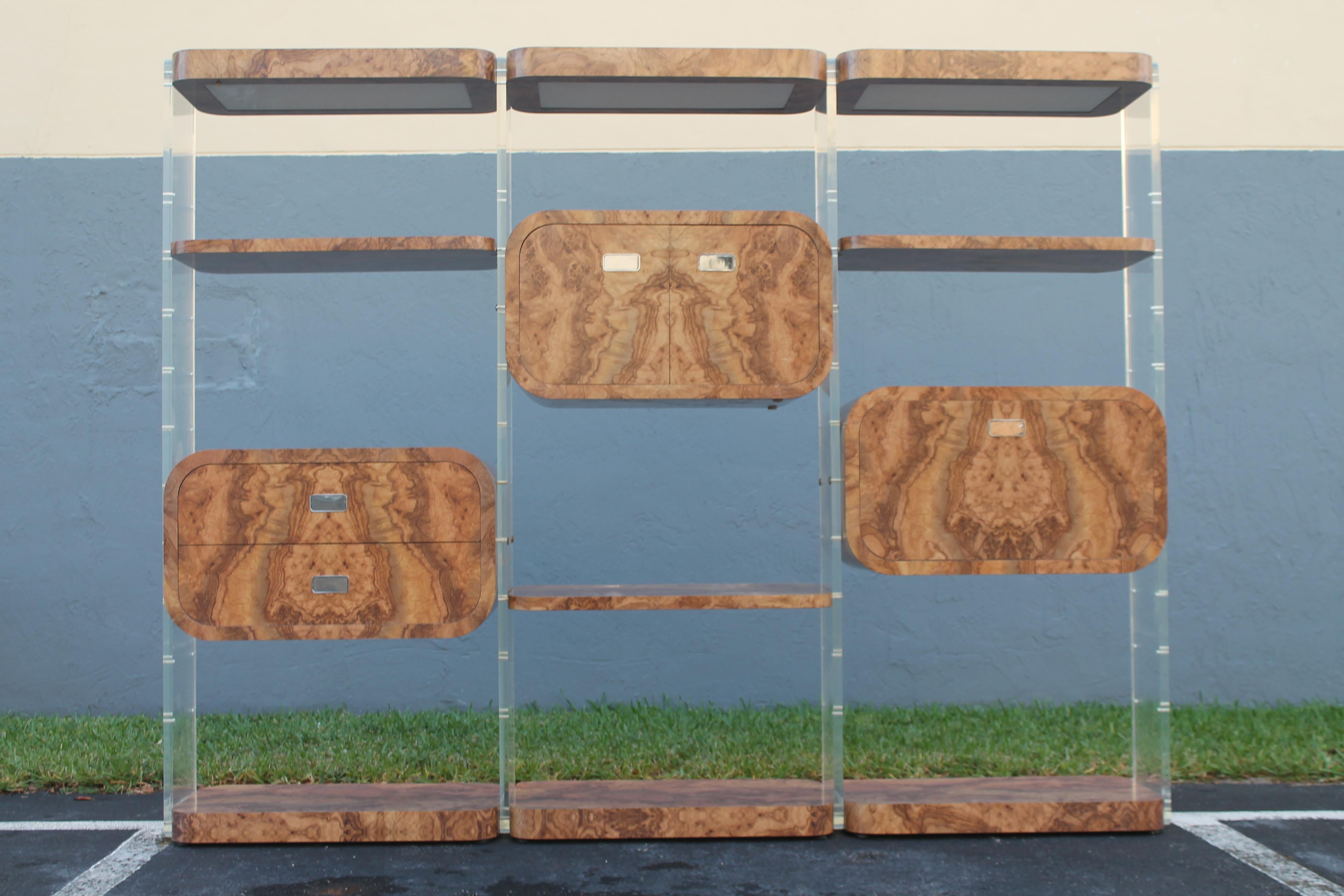 1970's XL Modern Lucite w/Melamin Raumteiler/Wandelement - austauschbar (amerikanisch) im Angebot