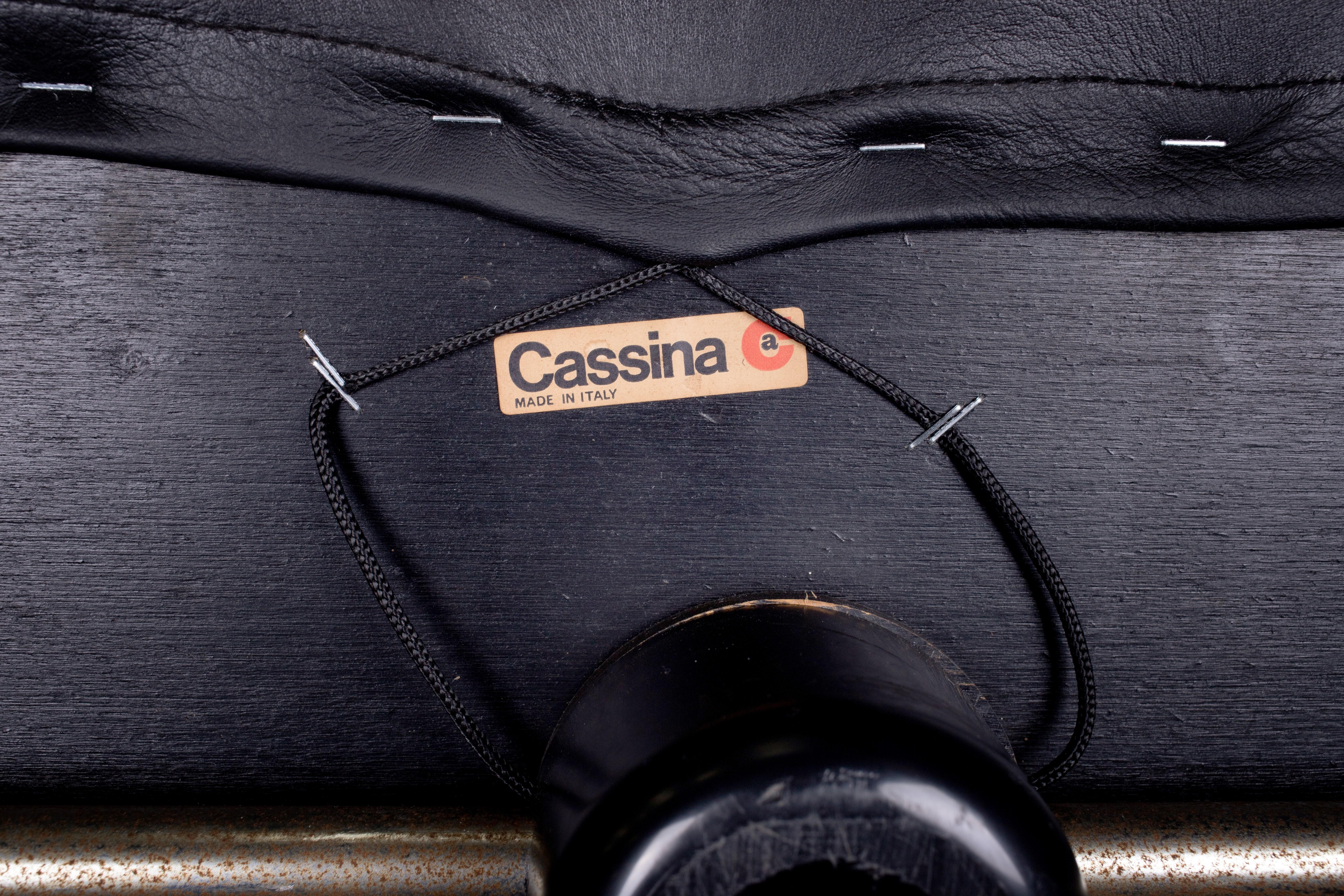 1970s XL Sesann Sofa by Gianfranco Frattini for Cassina in Black Leather 11