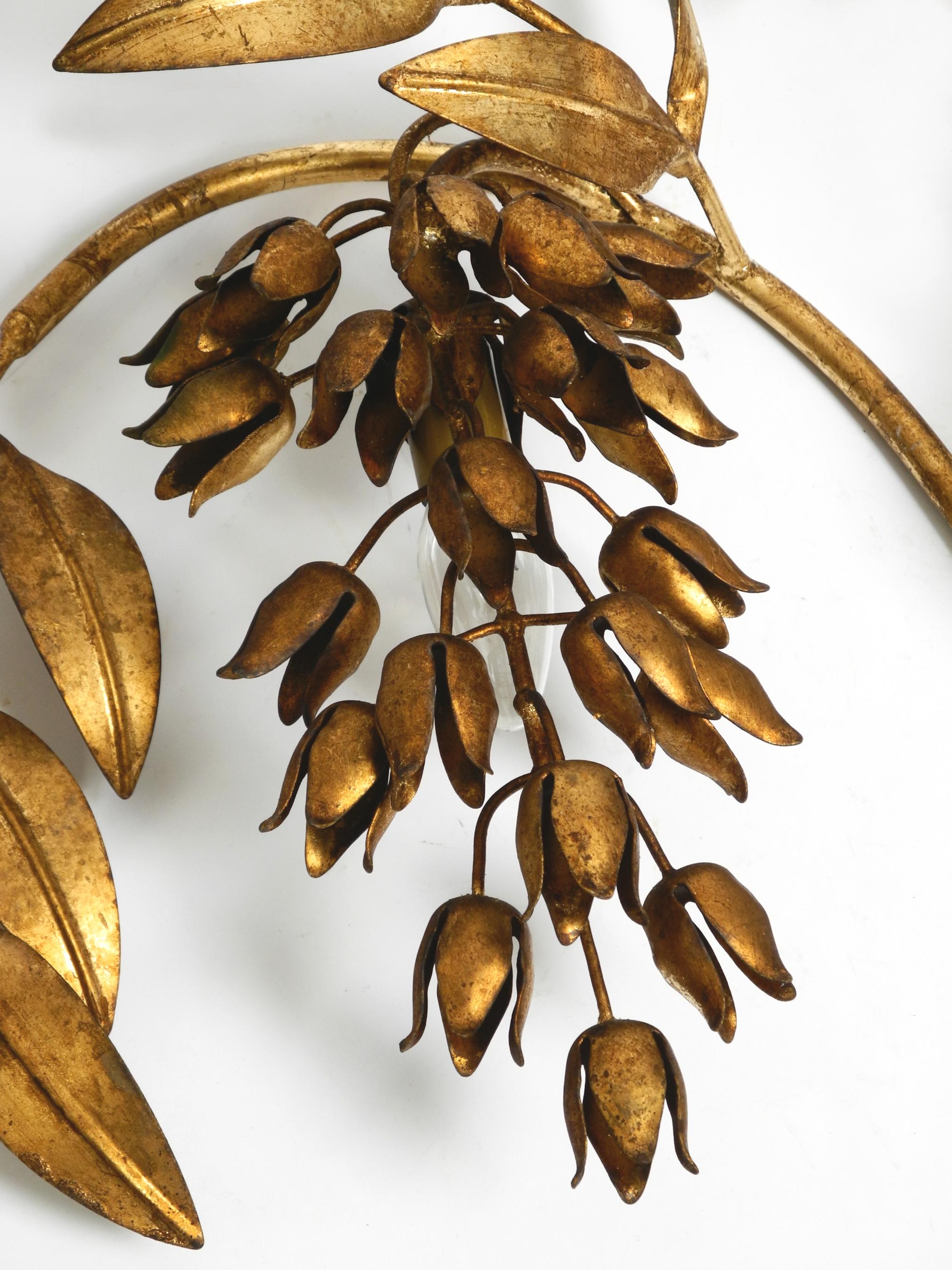 1970s XL wall lamp Modell Wisteria by Hans Kögl gilded metal  For Sale 8