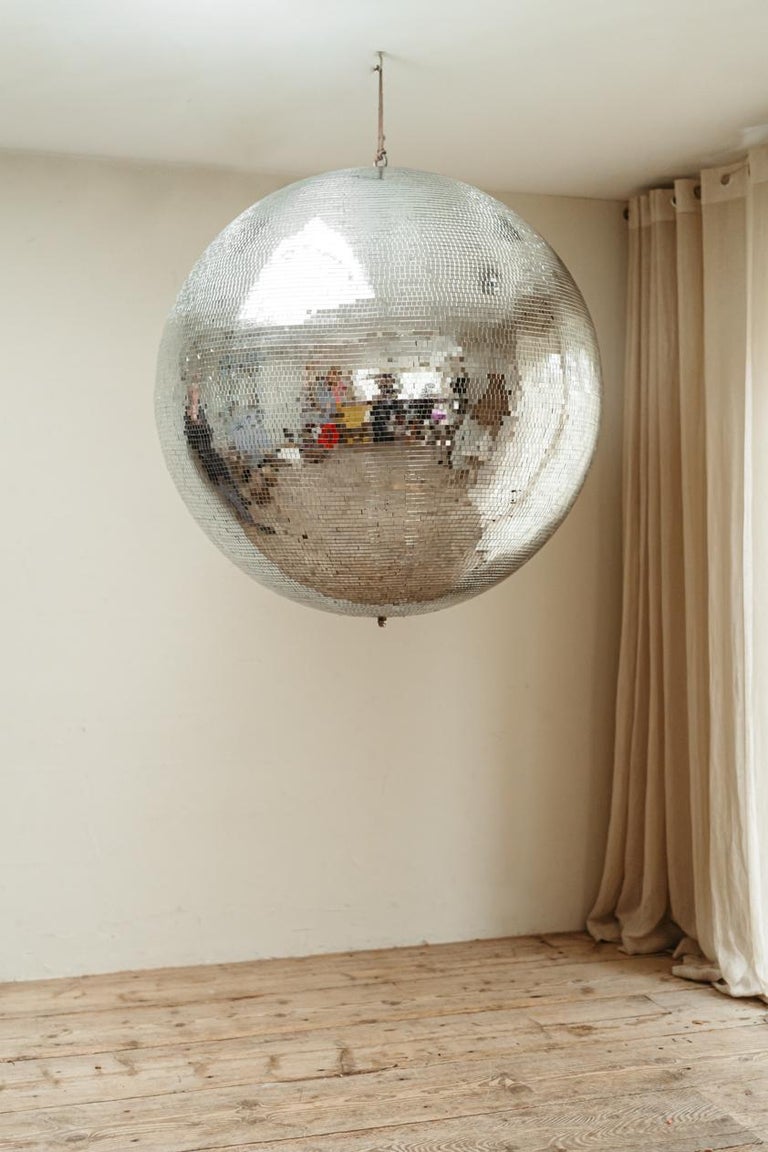 Follow the call of the disco ball.
a very decorative and fun object, xxl disco ball made for a dancing in the North of France,
during the 1970s in very good vintage condition. ready to party?.