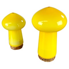 1970s Yellow Danish Salt and Pepper Set  in Glass by Michael Bang for Holmegaard