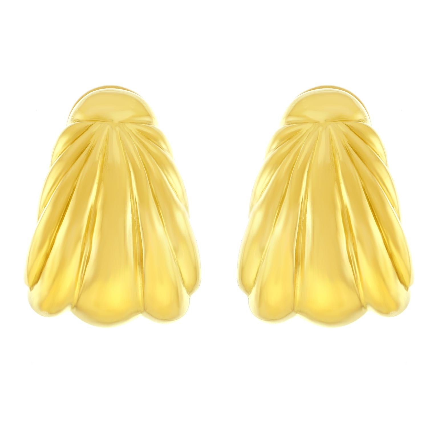1970s Yellow Gold Earrings