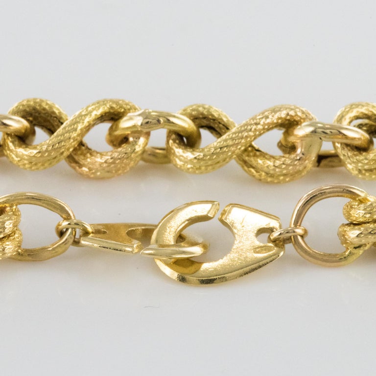 1970s Yellow Gold Handcuffs Link Bracelet at 1stDibs