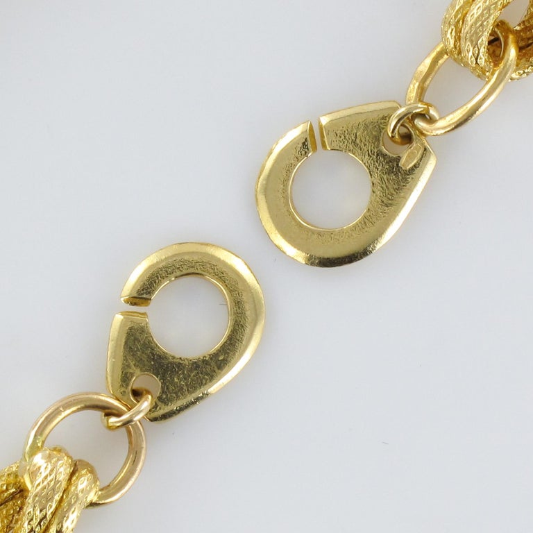 1970s Yellow Gold Handcuffs Link Bracelet at 1stDibs