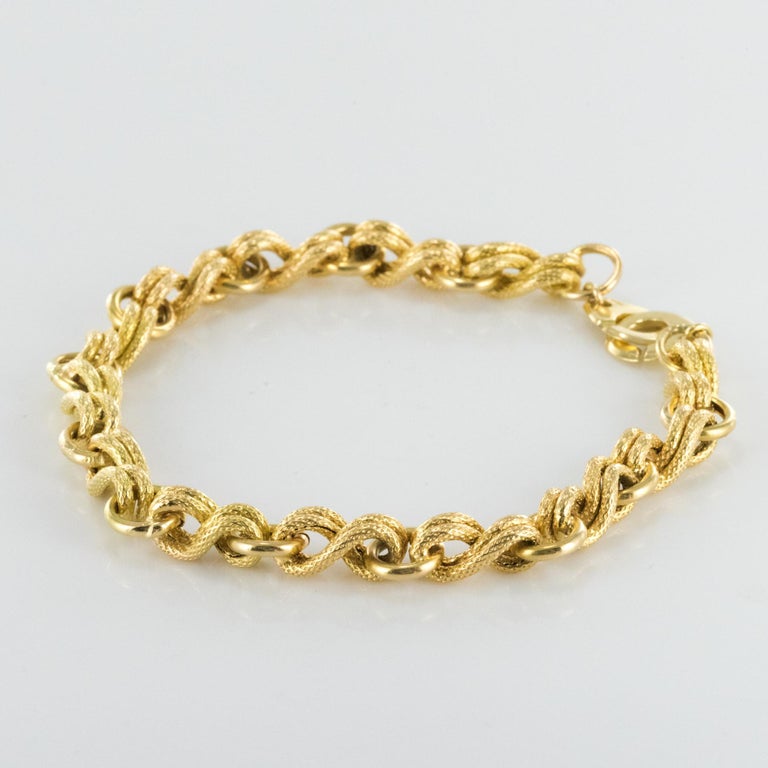 1970s Yellow Gold Handcuffs Link Bracelet at 1stDibs