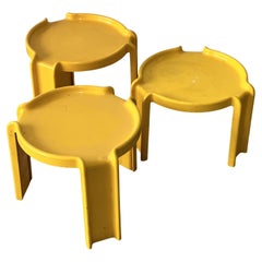 1970s Yellow Kartell Stacking Tables by Giotto Stoppino